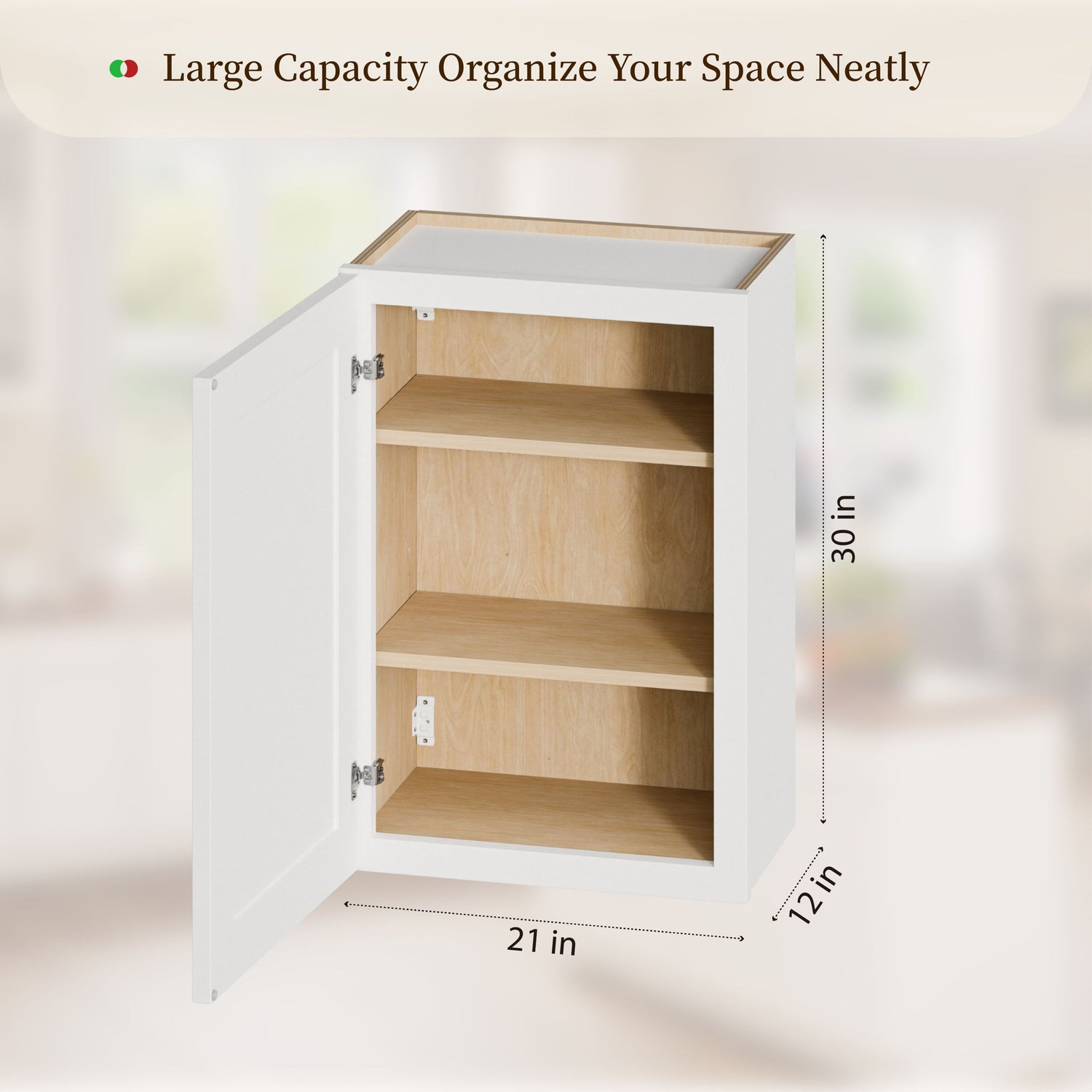 Shaker Cabinet With Soft-Close Door And Adjustable Shelves