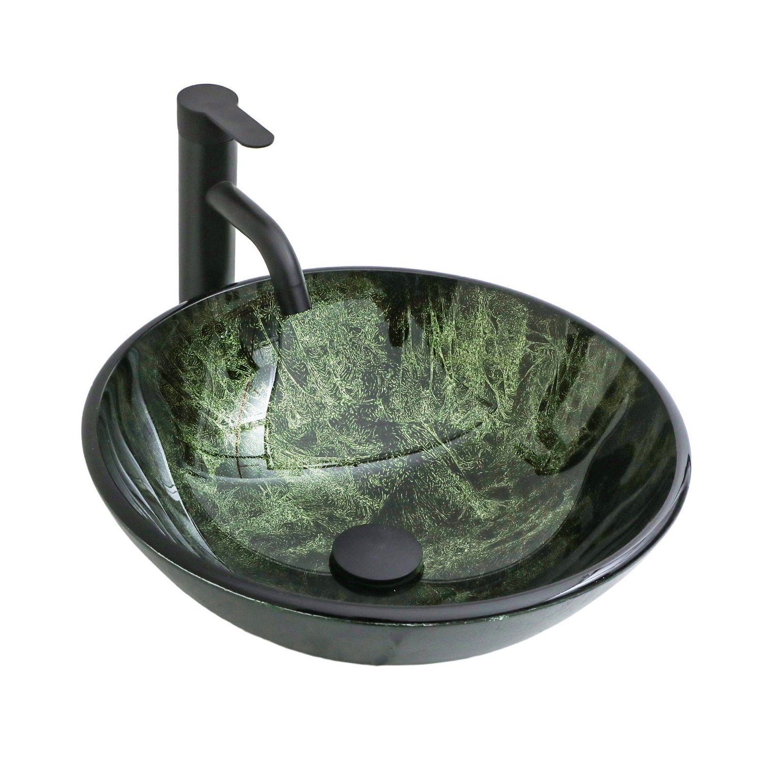 Vessel Sink With Faucet And Pop-Up Drain
