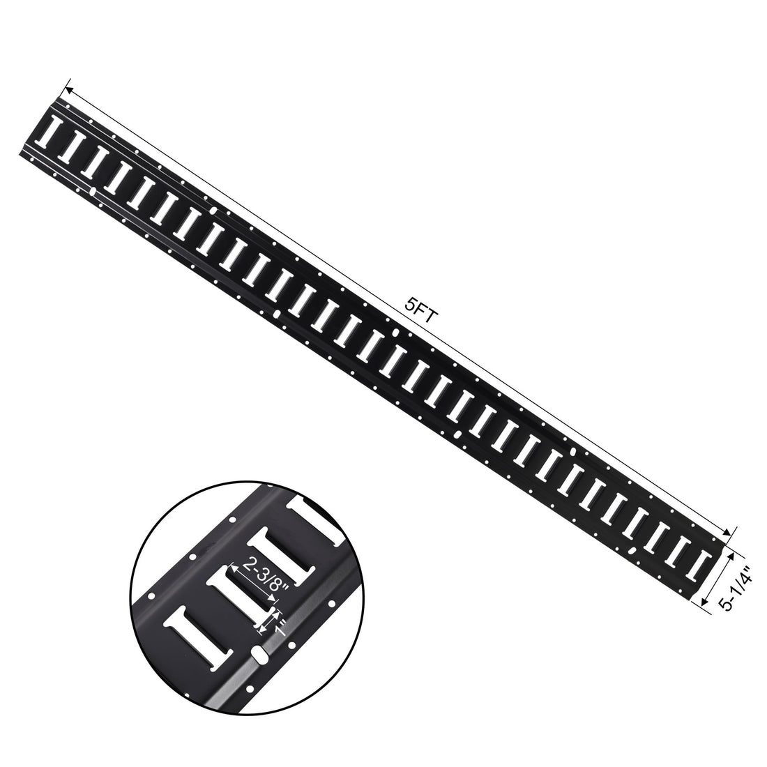 12 Pieces E Track Tie-Down Rail Kit For Trucks, Vans, Garages - Black