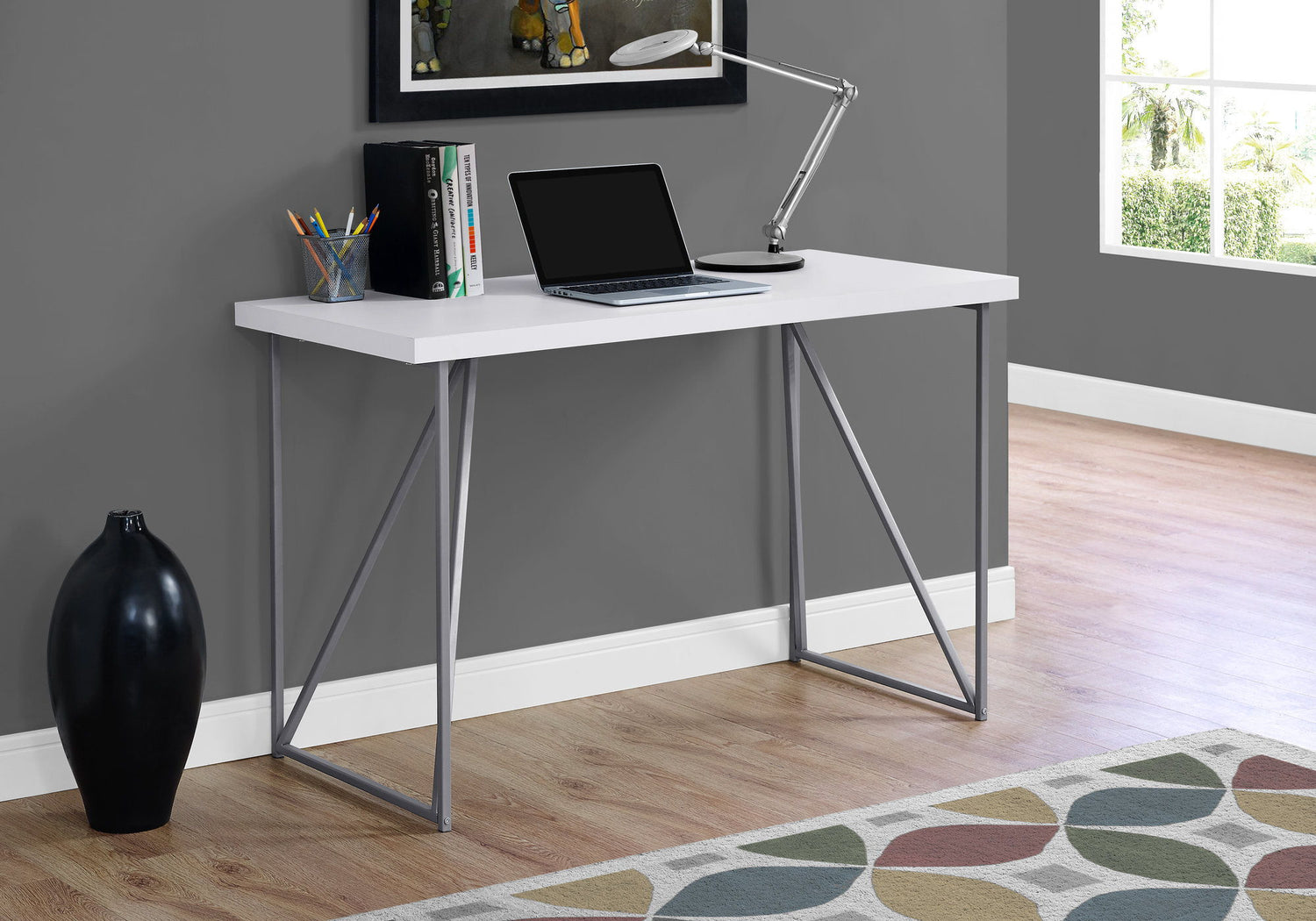 Computer Desk For Home Office Laptop, Contemporary &amp; Modern - White