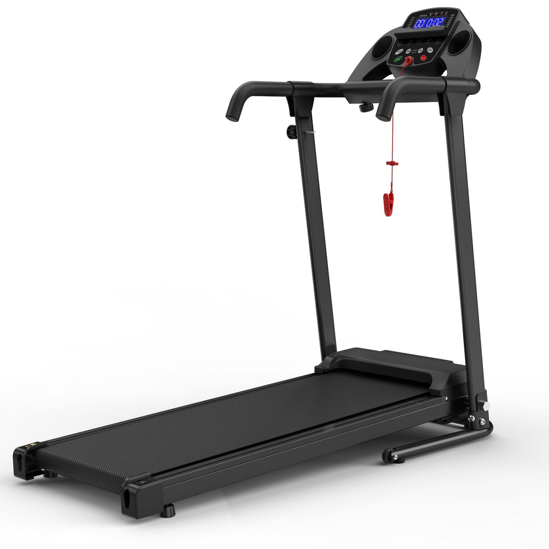 2.5Hp Portable Treadmill With Handles, App Control &amp; LED Display - Black