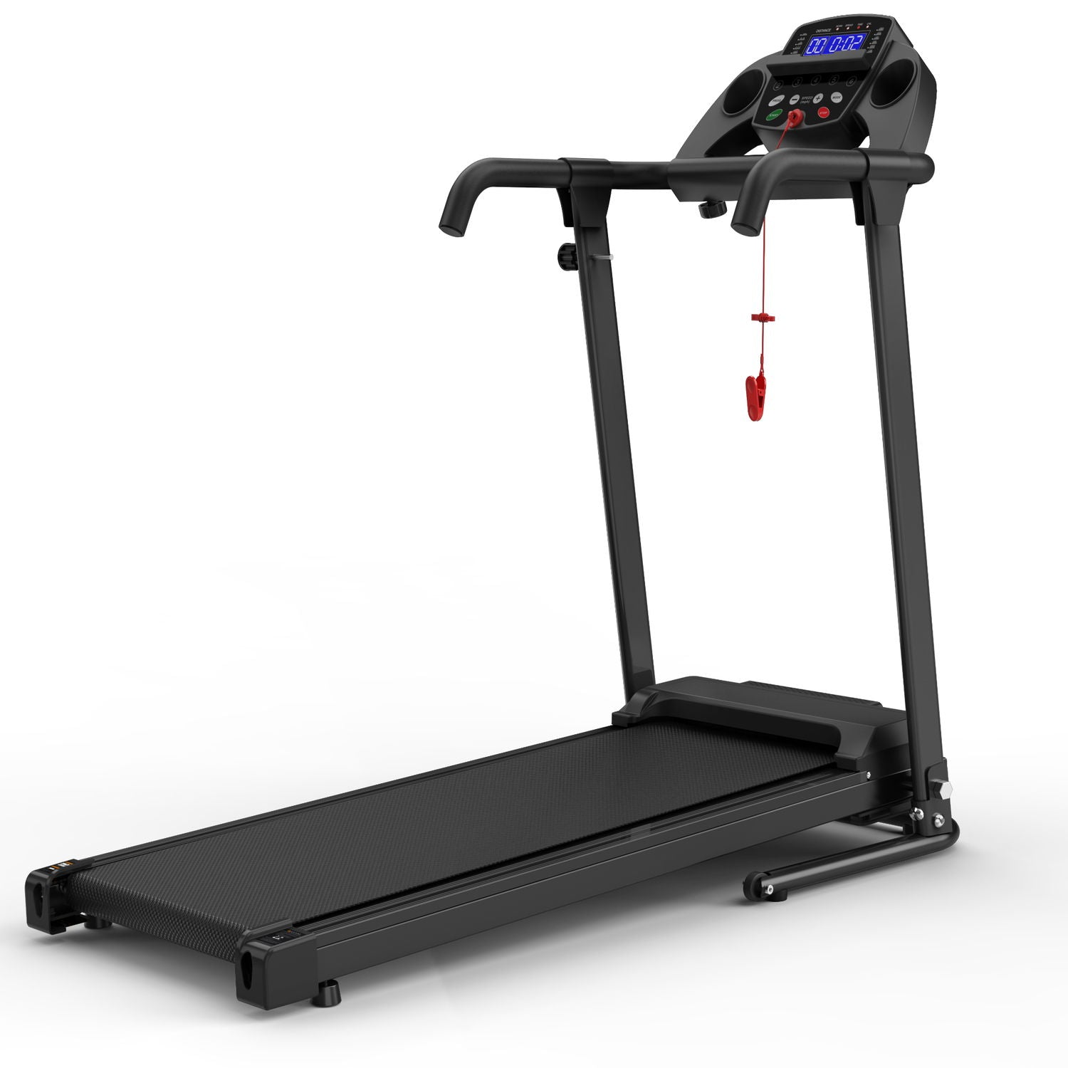 2.5Hp Portable Treadmill With Handles, App Control &amp; LED Display - Black
