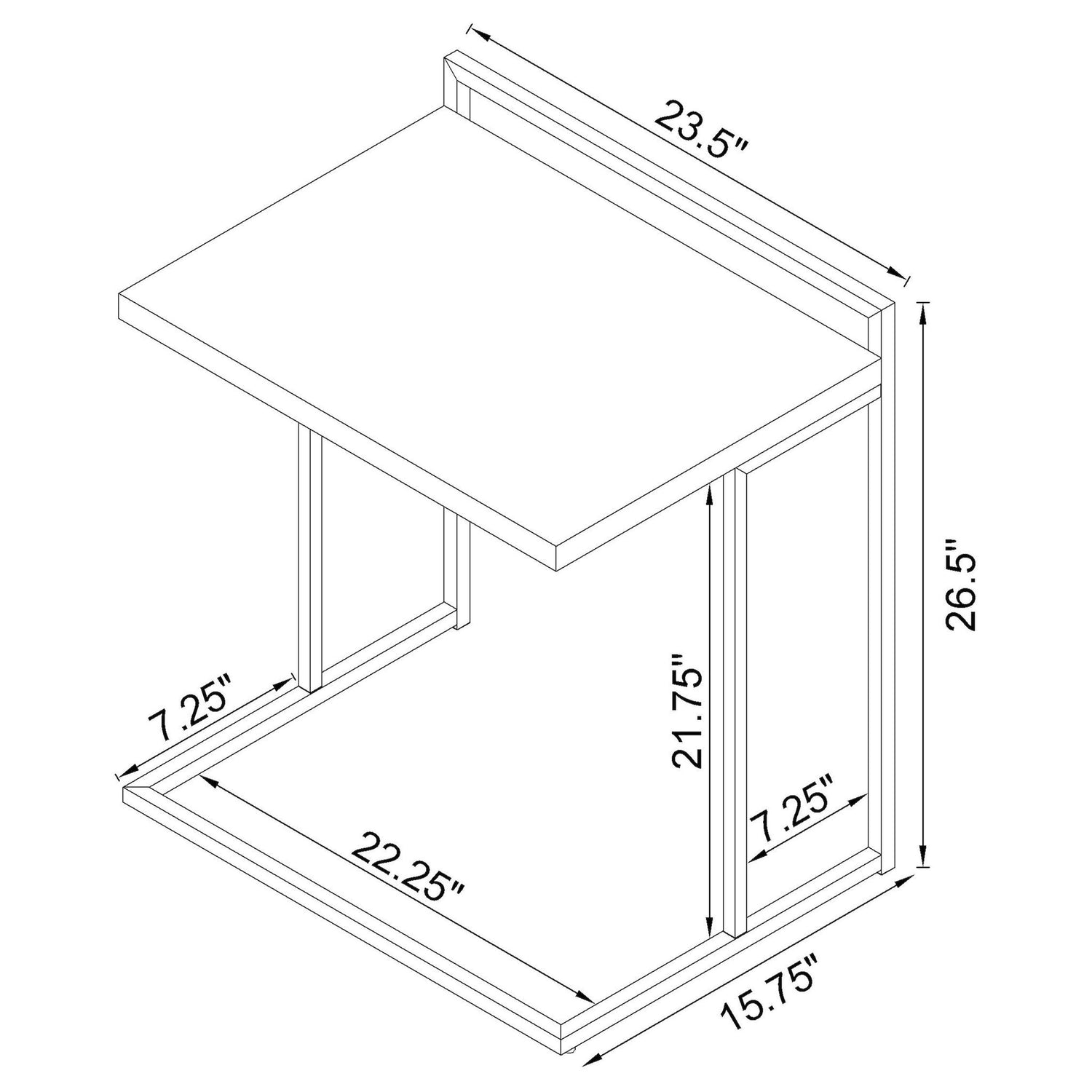 Rectangular Top Snack Table