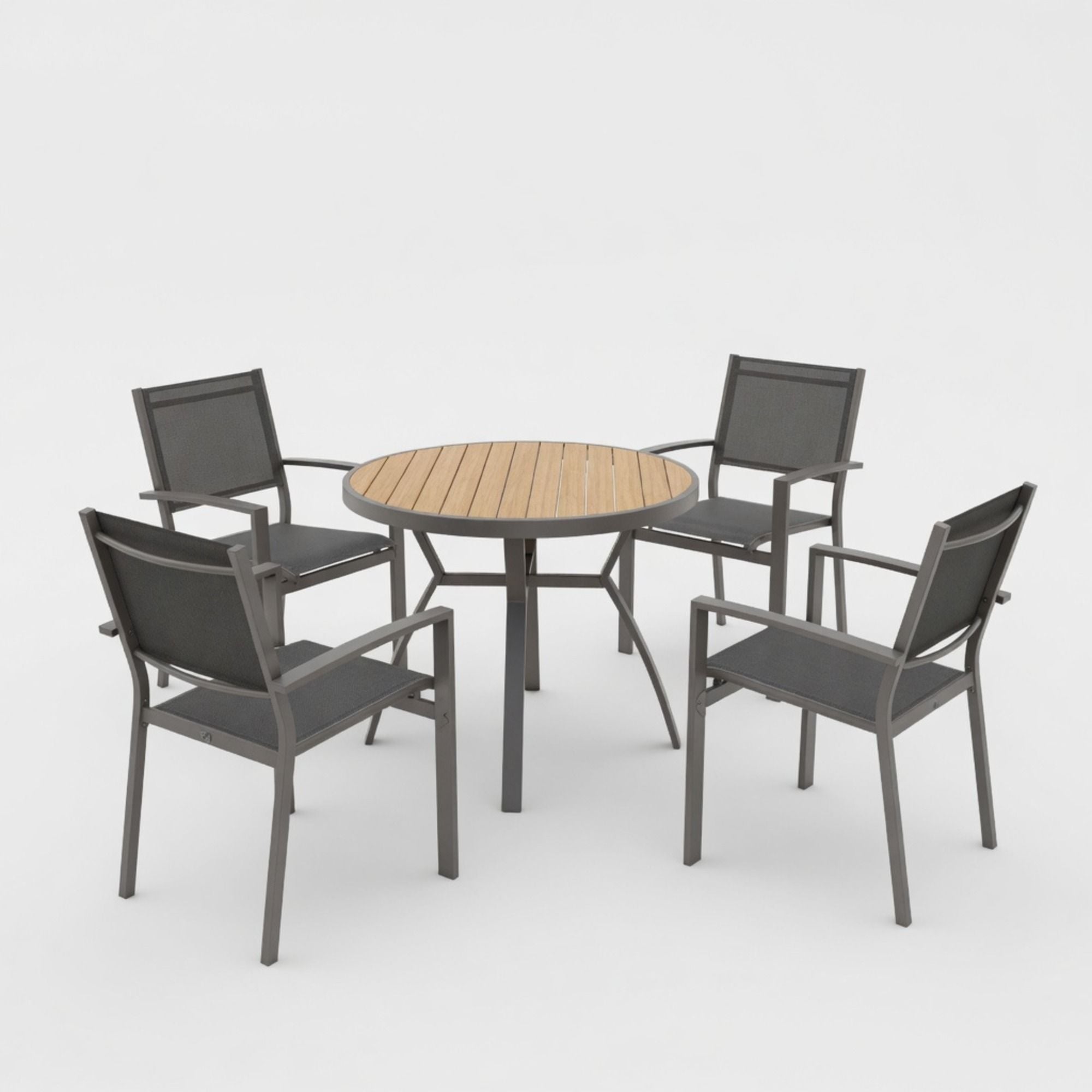 5 Piece Patio Dining Set &amp; Table And Chairs For Outdoor Use - Gray