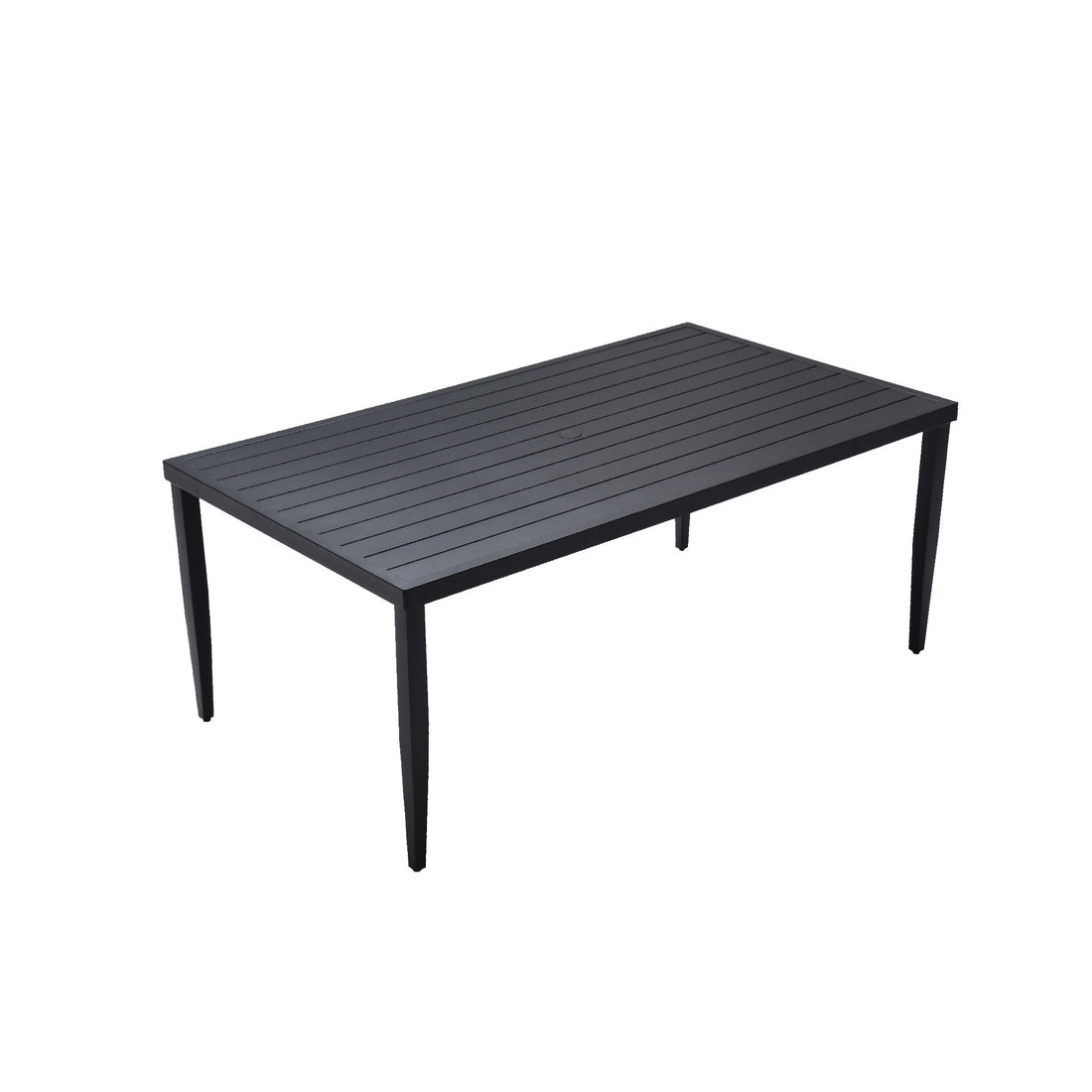 Outdoor Patio Dining Table With Tapered Feet &amp; Umbrella Hole