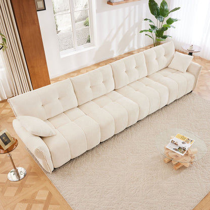 Modern Sofa &amp; Pillows, Textured Cover, High Rebound Cushions