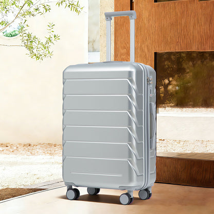Hard Shell Luggage With Scratch Resistant Surface, 4 Wheels, Combination Lock &amp; Side Hooks