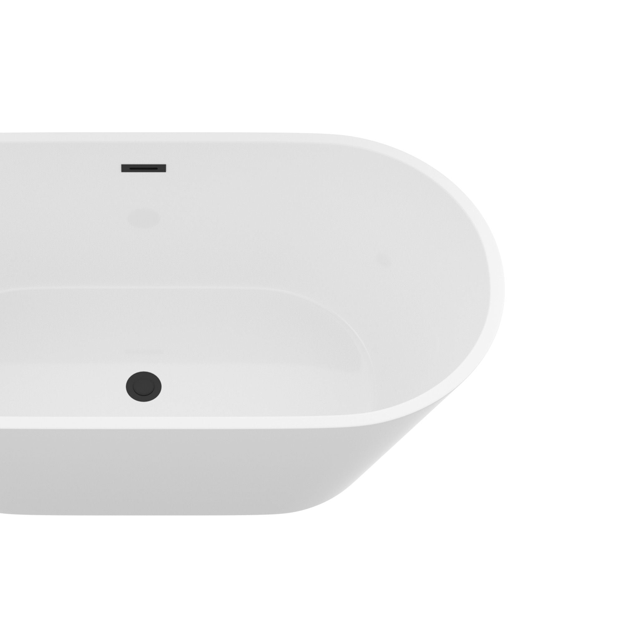 Gloss Freestanding Bathtub With Overflow &amp; Pop Up Drain, Stand Alone Soaking Tub
