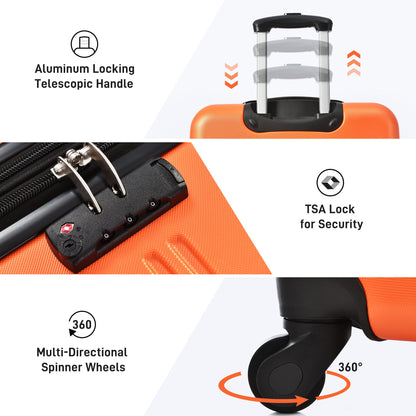 3 Piece Luggage Set Hardside Spinner Suitcase With Tsa Lock 20&quot; 24&quot; 28&quot; Available