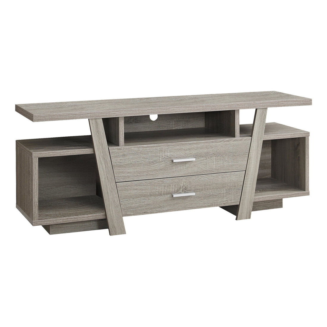 TV Stand, Console, Media Entertainment Center, Storage Drawers, Contemporary &amp; Modern - Taupe