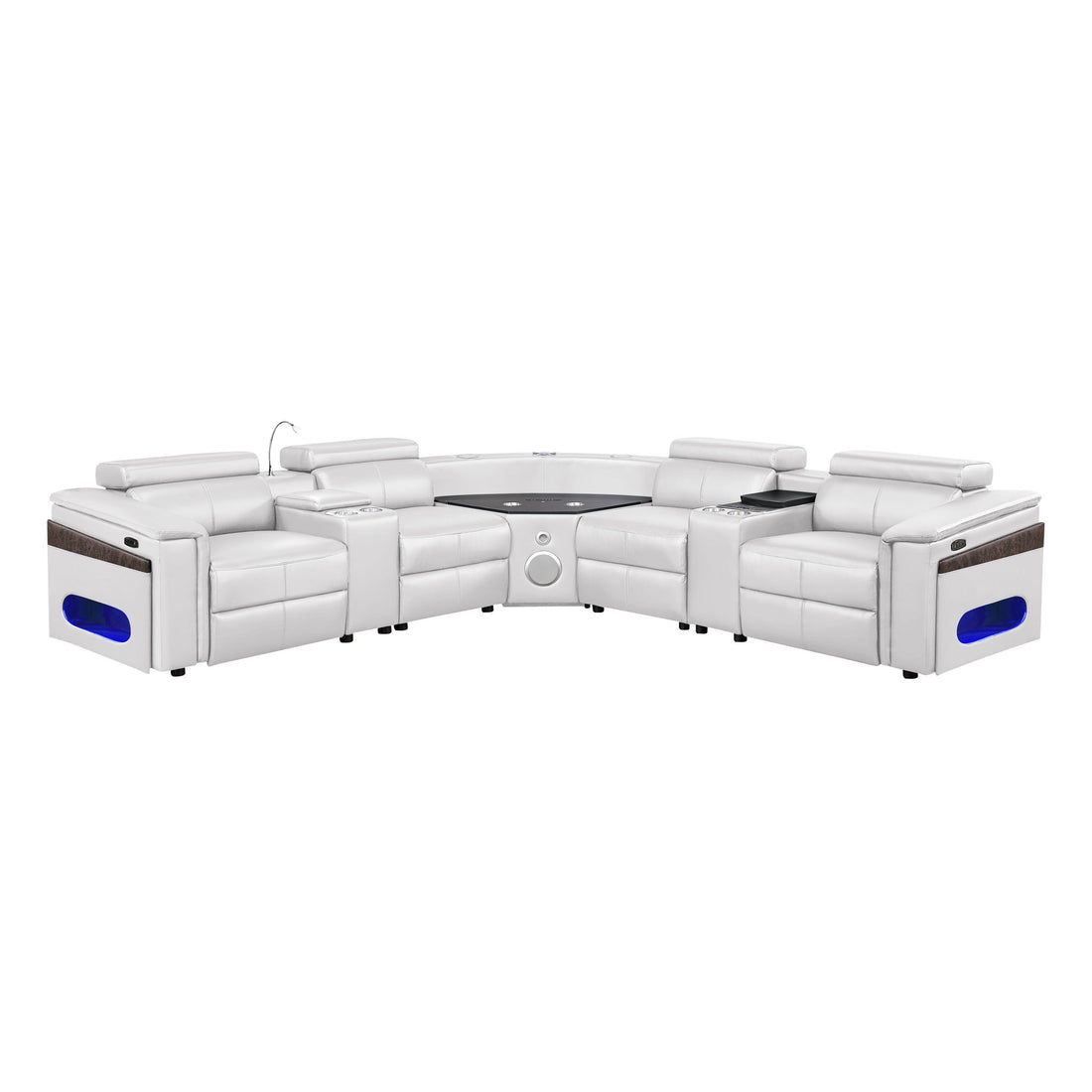 Nova - Sectional With Bluetooth Speaker, LED And Lifting Wine Cabinet
