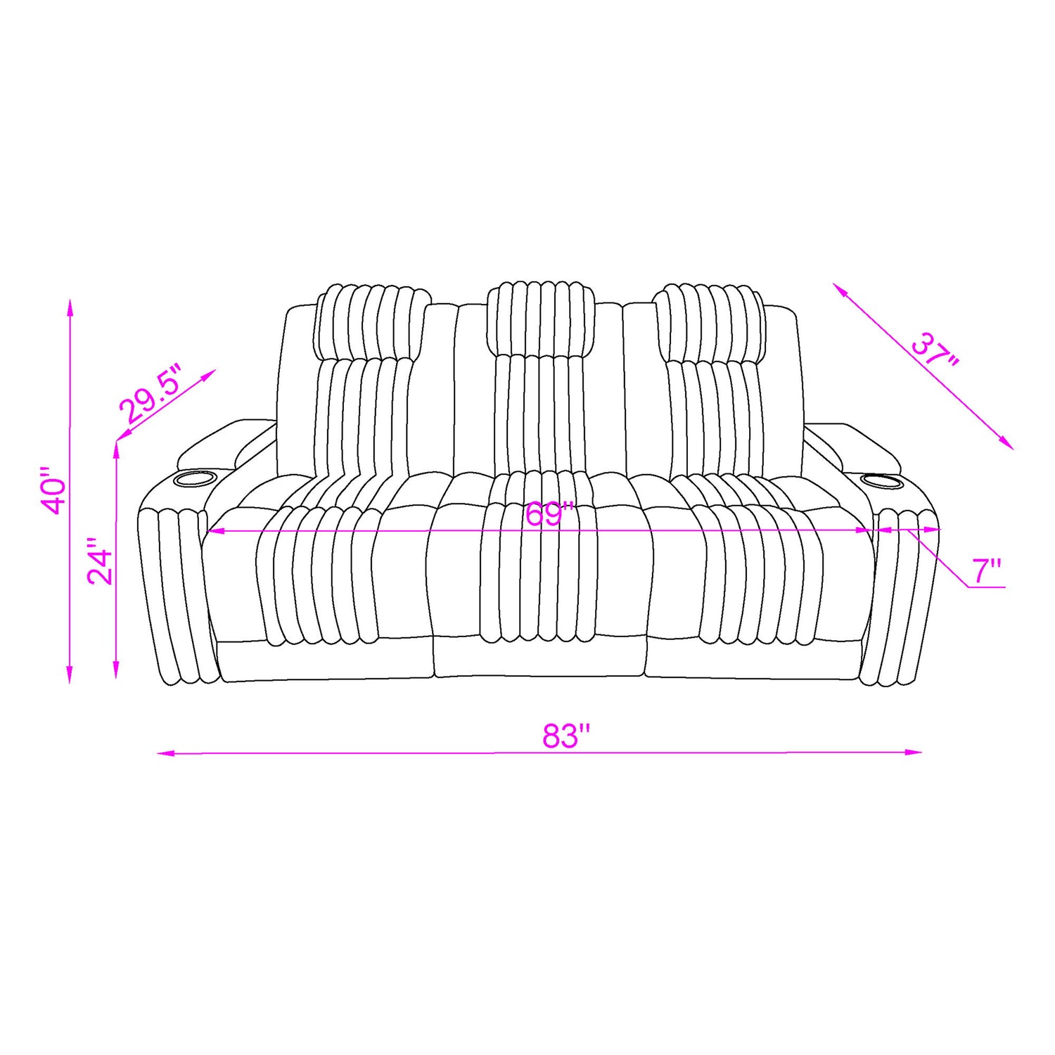 Duran - Power Reclining Sofa With Power Headrest