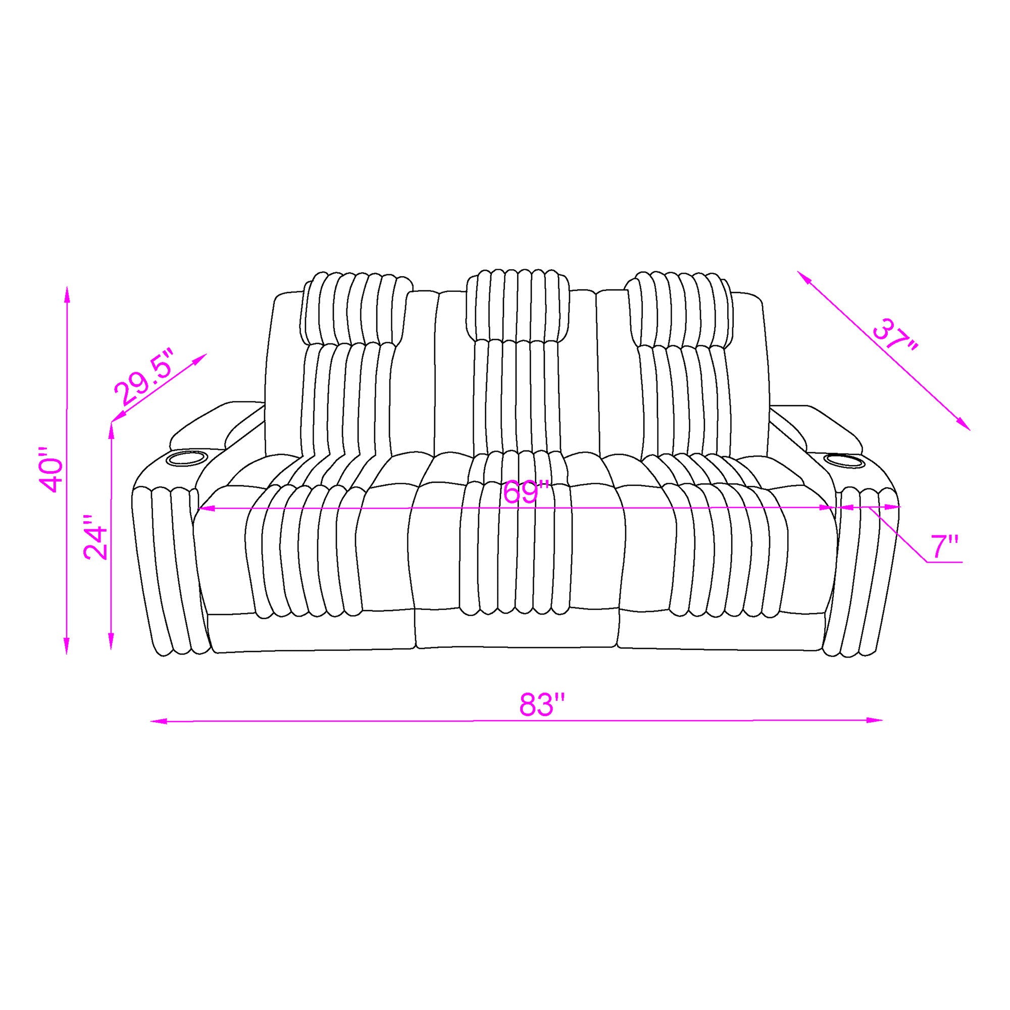 Duran - Power Reclining Sofa With Power Headrest