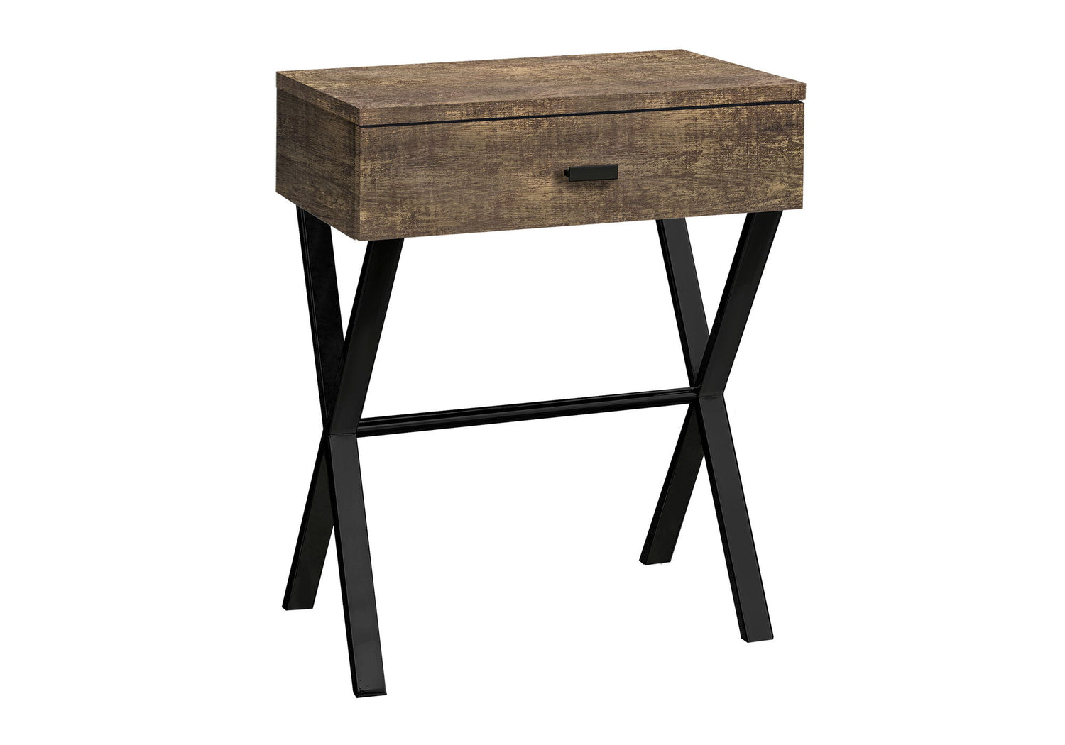 Accent Side X Table, Storage Drawer, Contemporary &amp; Modern