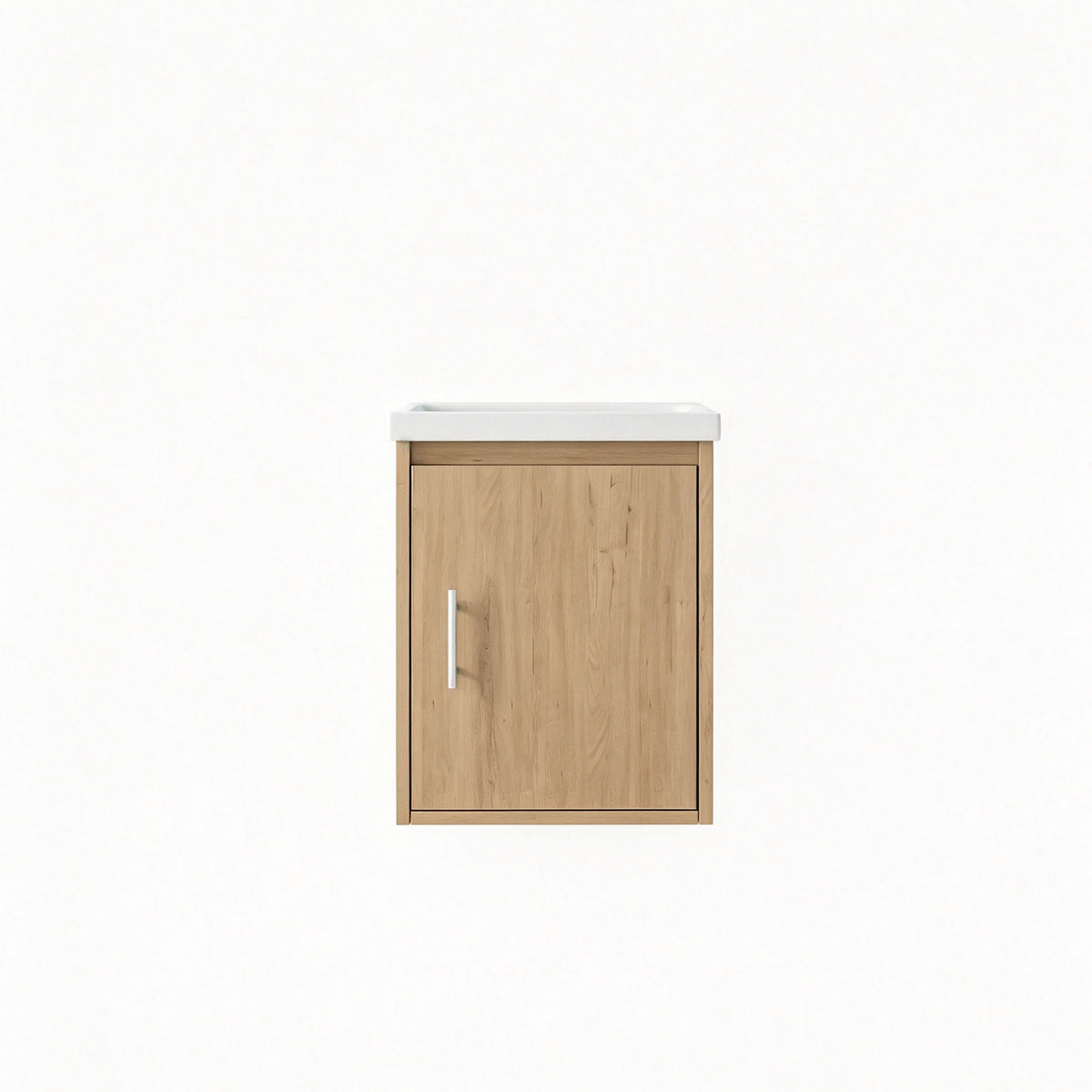 Floating Bathroom Vanity Combo, Wall Mounted Cabinet With Sink &amp; Soft Close Doors For Small Bathrooms