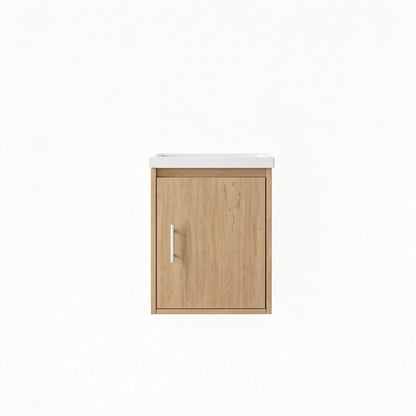 Floating Bathroom Vanity Combo, Wall Mounted Cabinet With Sink &amp; Soft Close Doors For Small Bathrooms