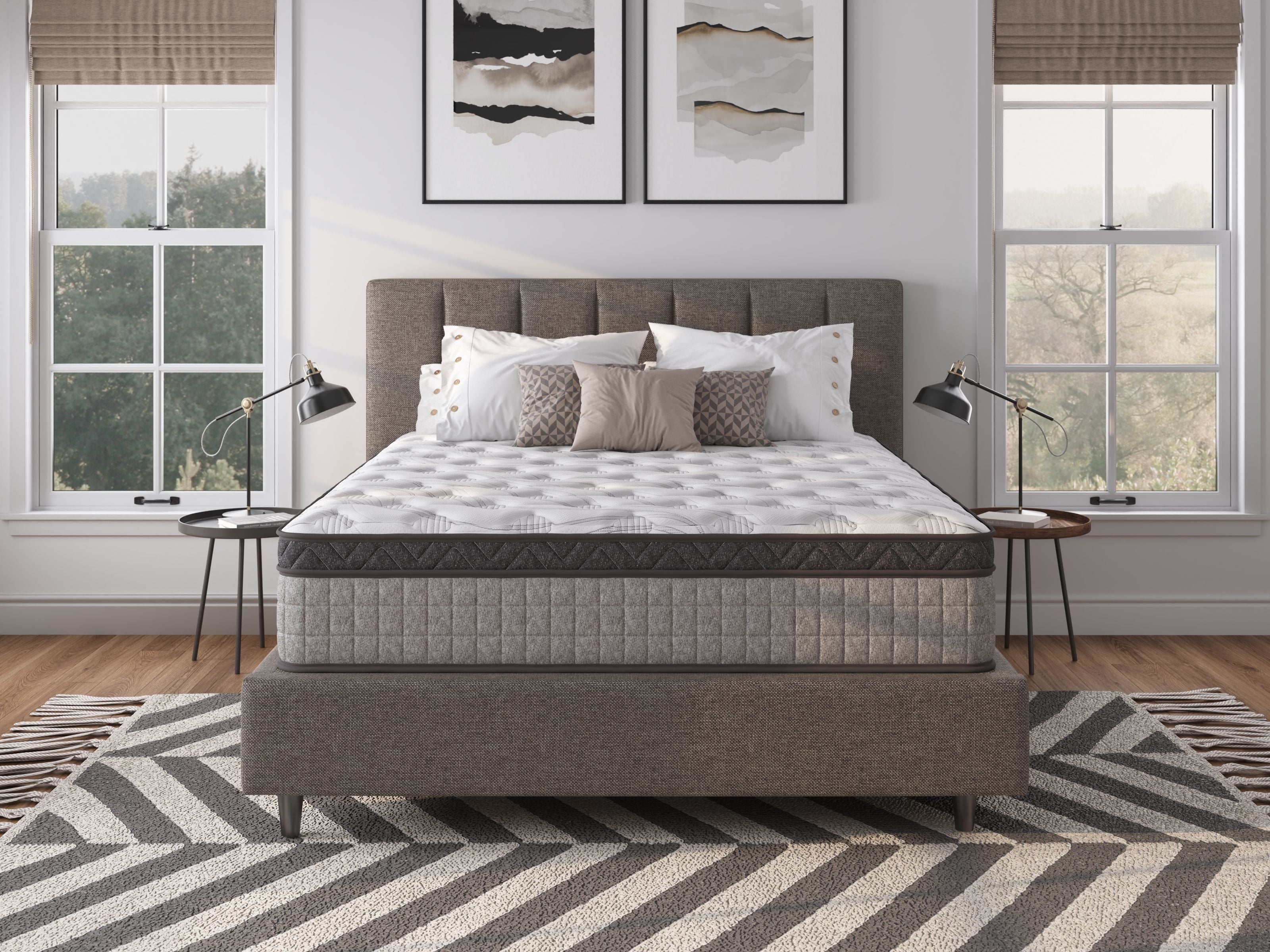 12&quot; Diamond Innerspring Hybrid And Cooling Gel Memory Foam Mattress, High Quality, Pressure Relief, And Motion Isolation