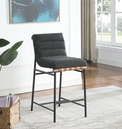 Lahni - 17&quot; Boucle Fabric Counter Height Chair