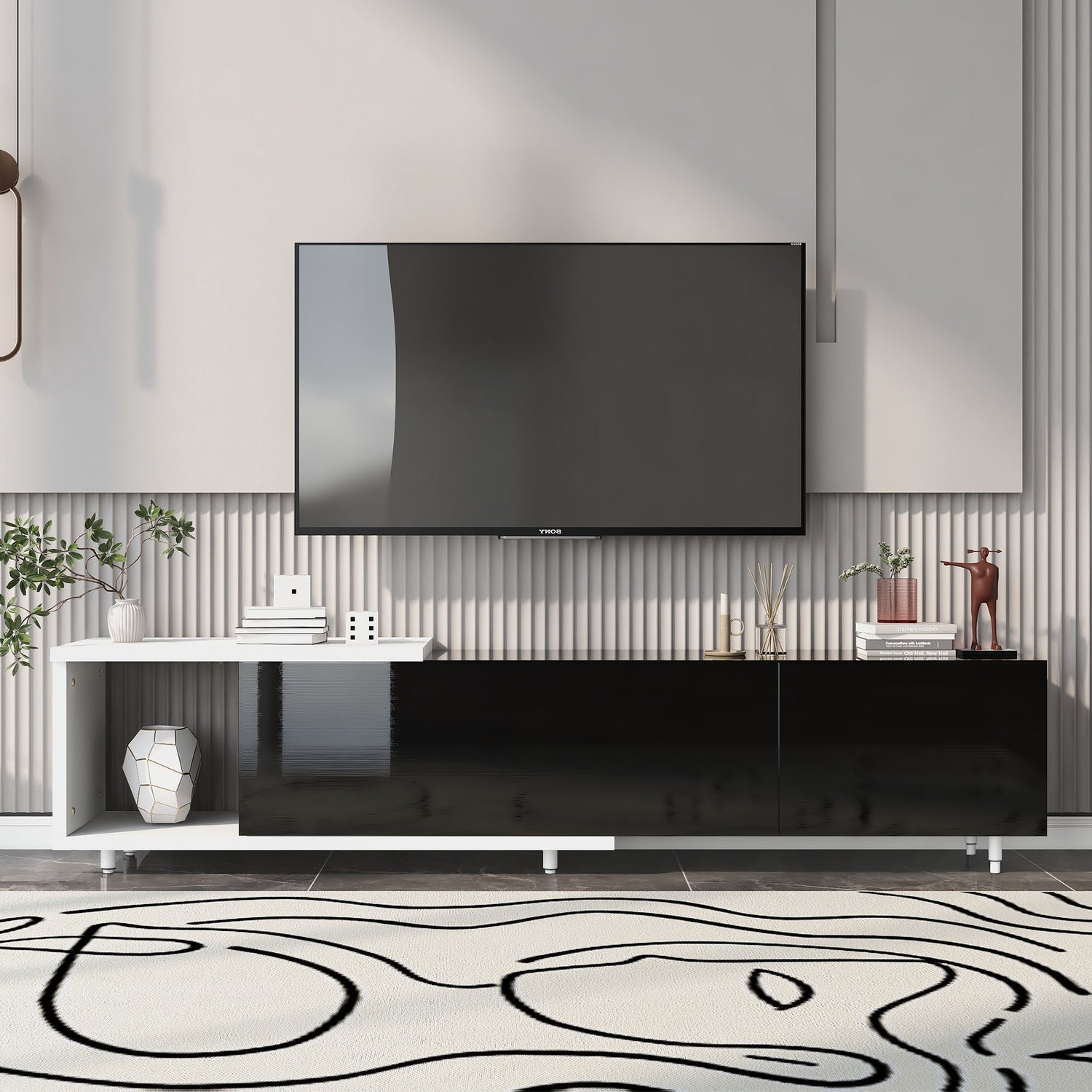 Modern Stylish Extendabletv Stand TV Cabinet For 80&quot; TV