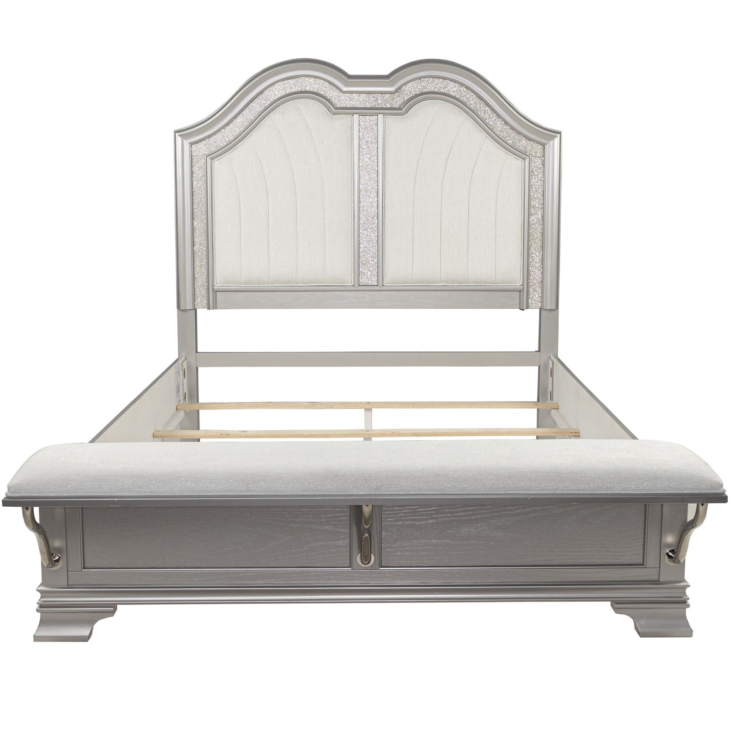 3 Piece Bedroom Set With Elegant Bed, 2 Nightstands