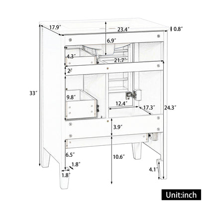 Modern Bathroom Vanity With Sink, Freestanding Cabinet With Drawers And Shelves