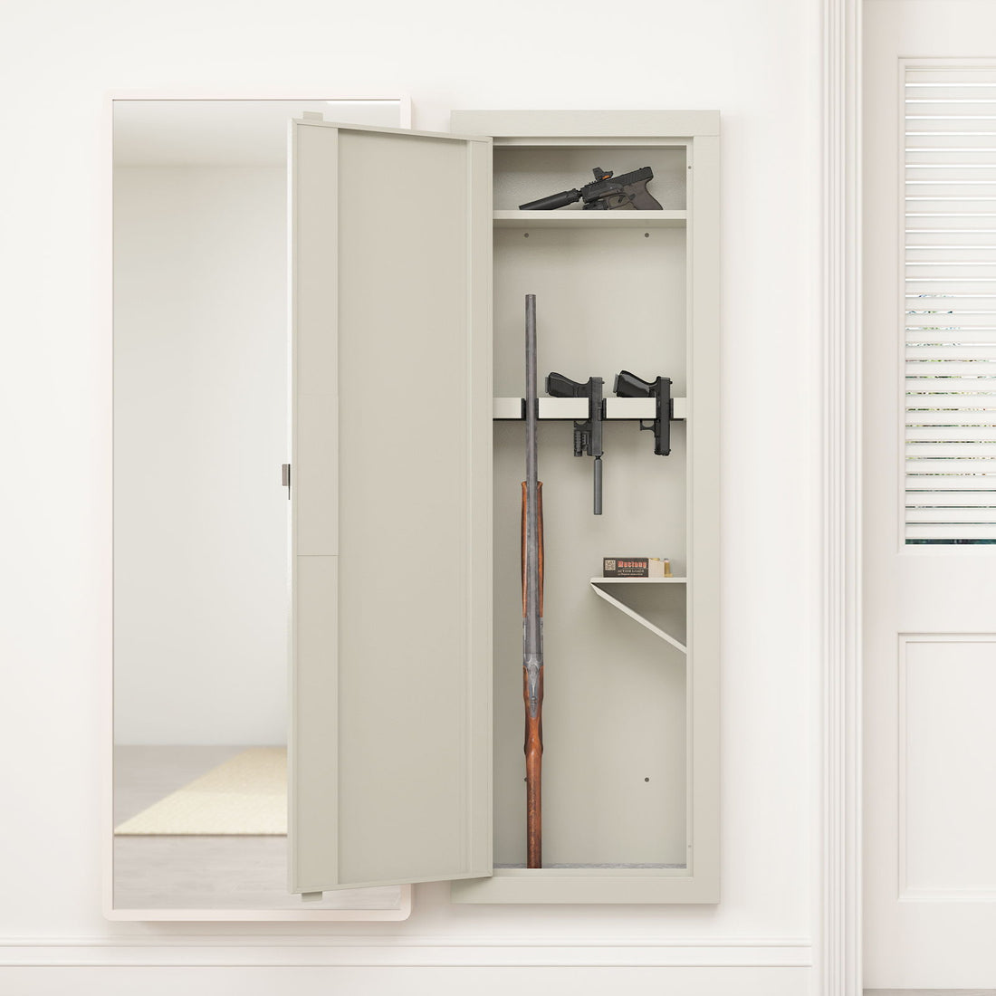 Wall Gun Safe, Gun Safes For Home, Gun Safes &amp; Cabinets, Wall Safes Between The Studs, Quick Access Rifle Safe With Removable Shelf And Digital Keypad