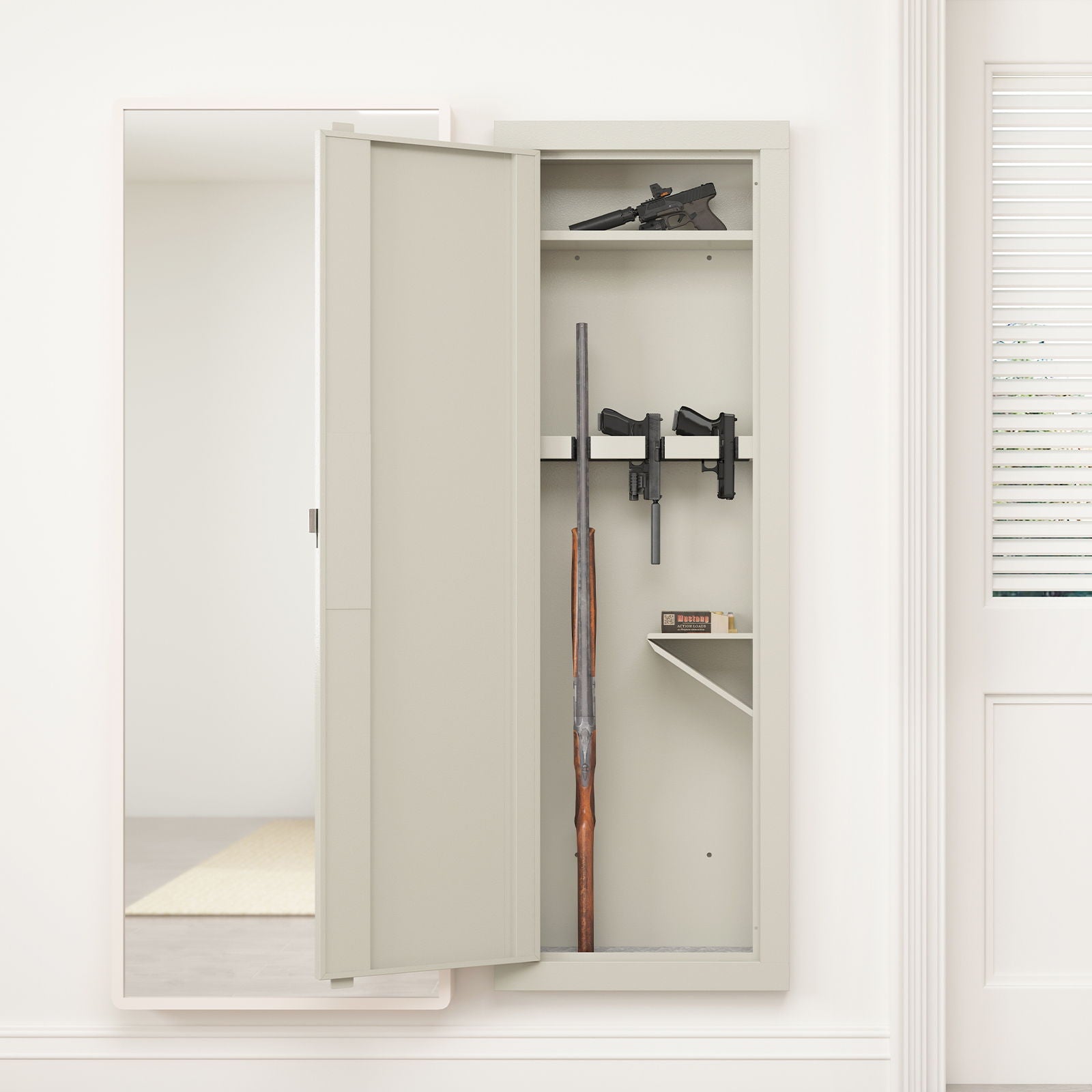 Wall Gun Safe, Gun Safes For Home, Gun Safes &amp; Cabinets, Wall Safes Between The Studs, Quick Access Rifle Safe With Removable Shelf And Digital Keypad