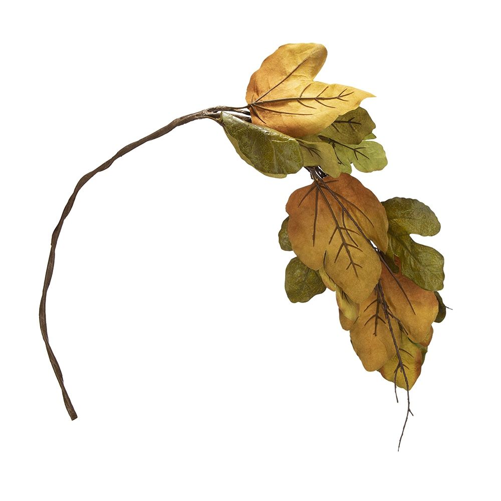 Maple Leaf Spray Green &amp; Mustard, Botanicals Decor For Harvest Festival Fall Festival &amp; Thanksgiving Table Decorations (Set of 12) - Green / Mustard