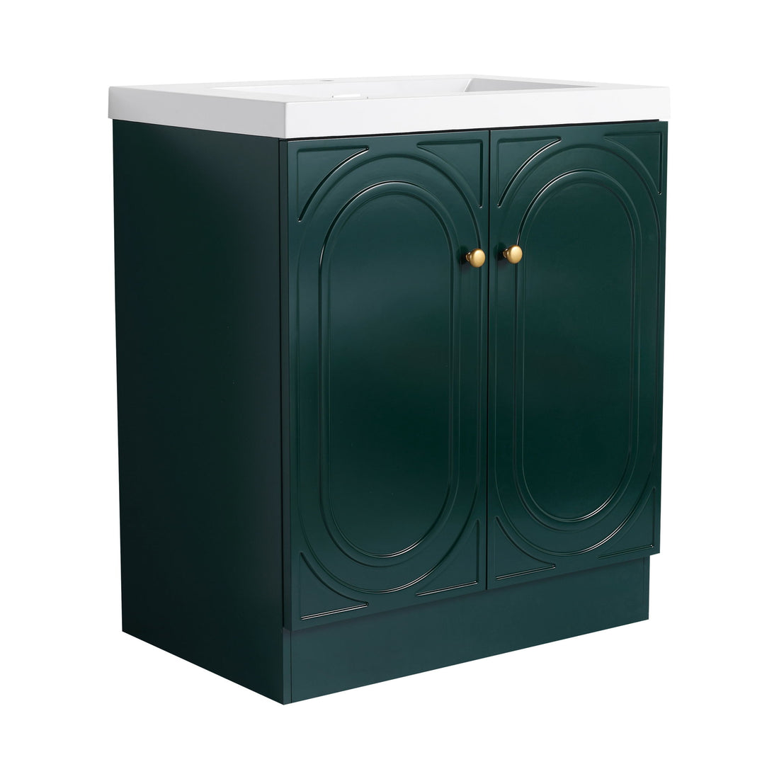 Contemporary Freestanding Bathroom Vanity With Resin Sink &amp; Soft-Close Cabinet Doors