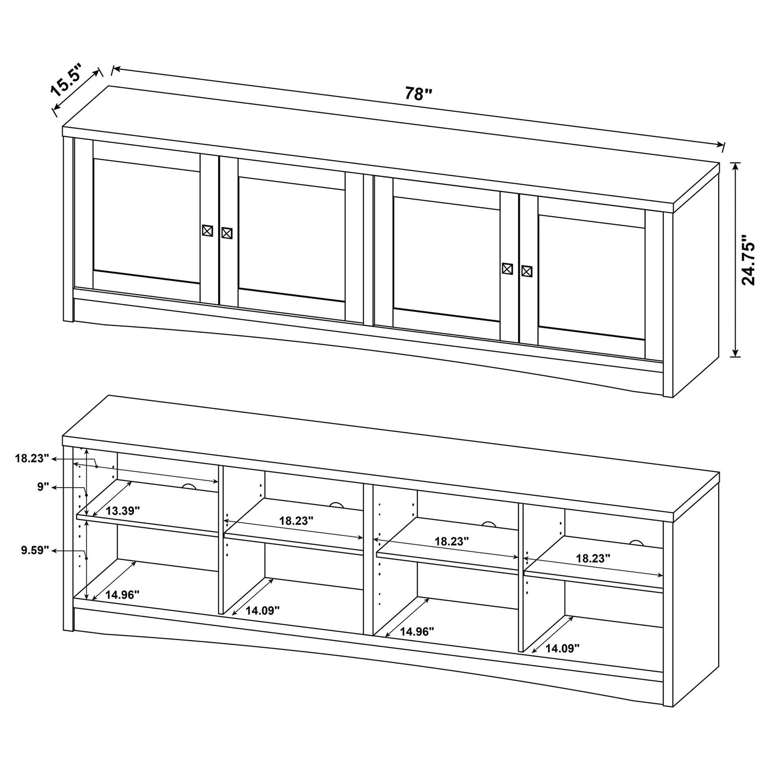 Lunetta - 4 Door TV Stand