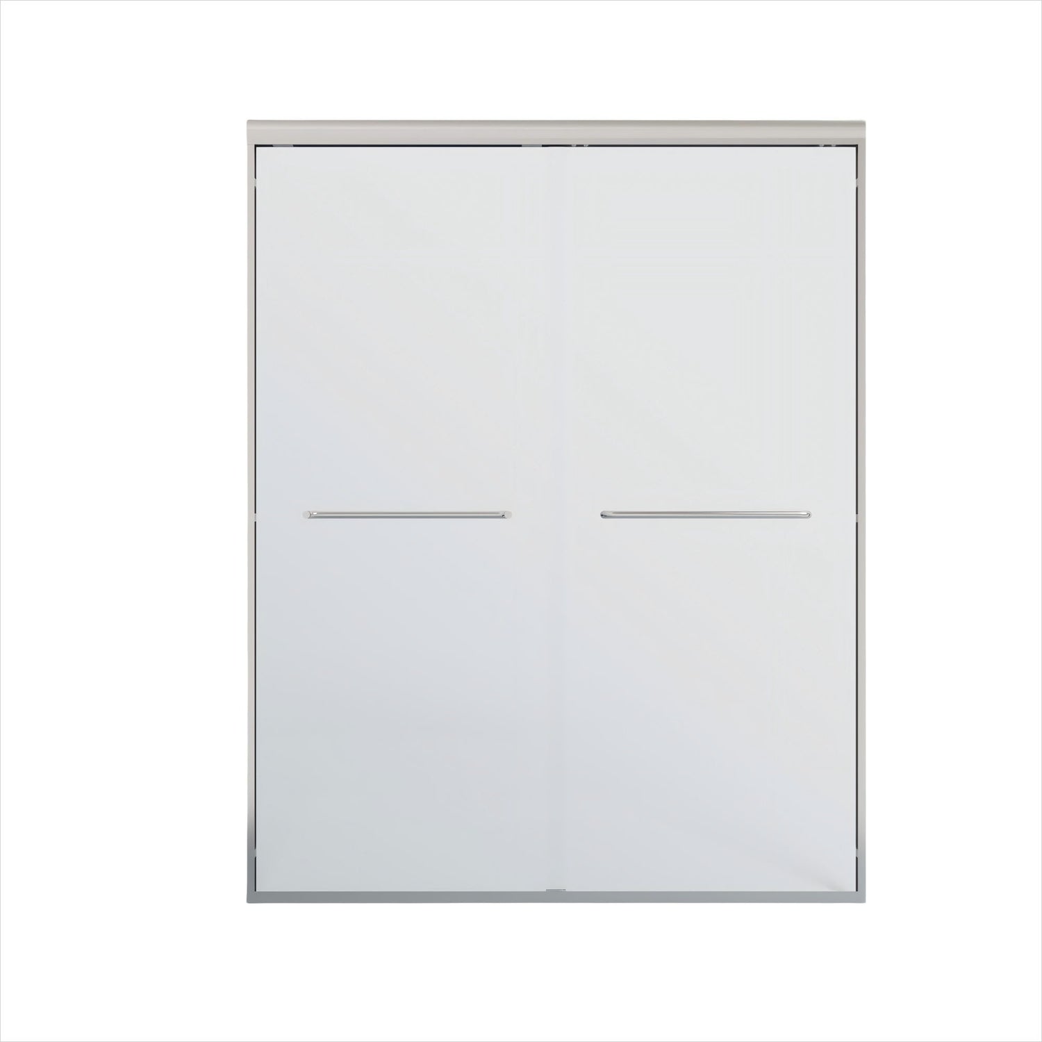 Double Sliding Shower Door, Semi-Frameless Bypass Bathroom Sliding Door With 1/4&quot; (6 Mm) Tempered Glass For Walk-In Shower