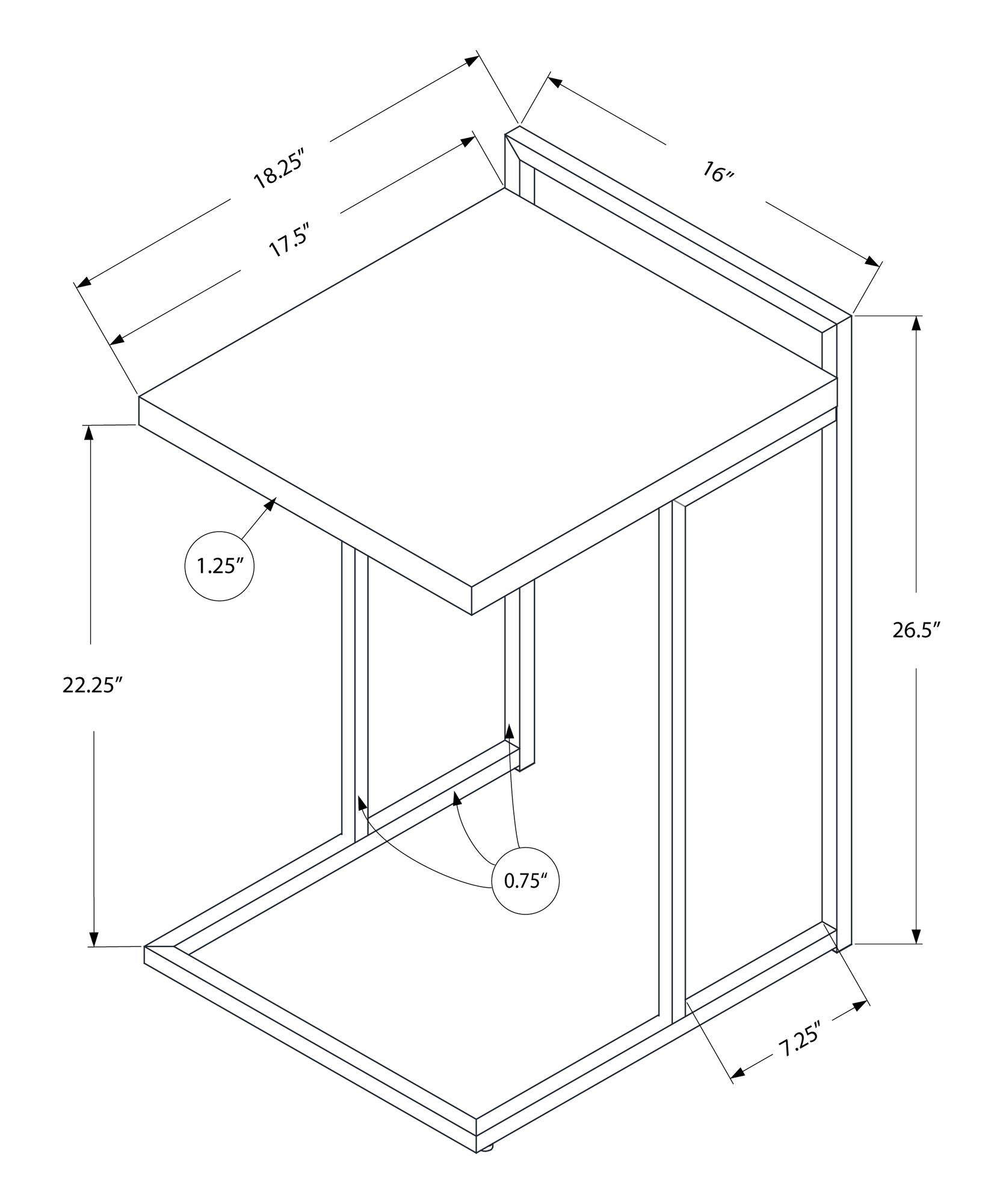 Accent Table, C - Shaped, Contemporary &amp; Modern
