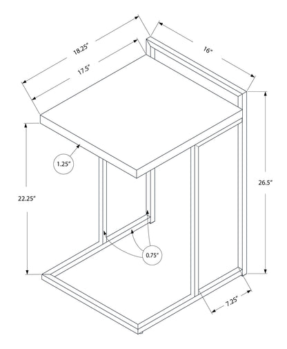 Accent Table, C - Shaped, Contemporary &amp; Modern