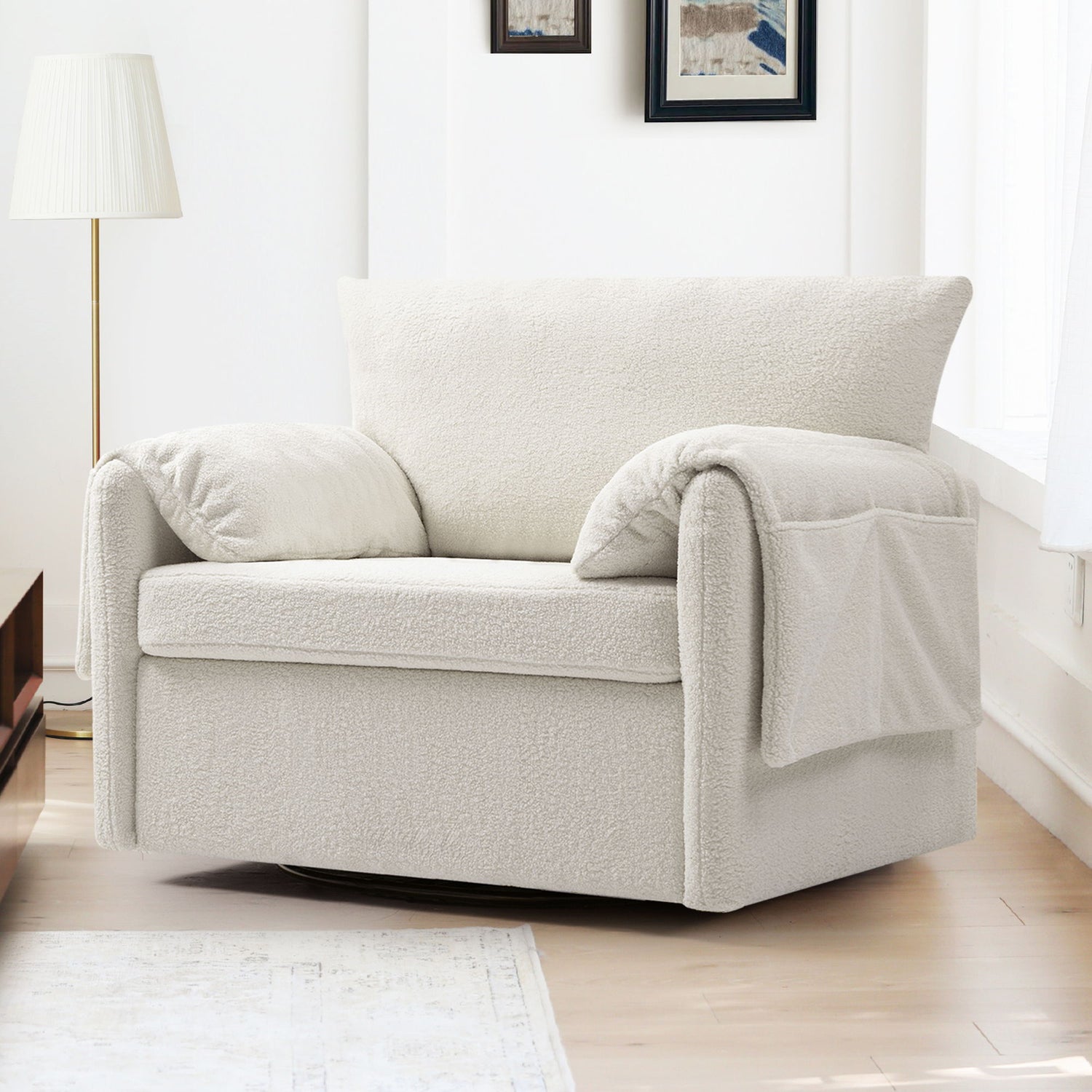 Oversized Swivel Armchair Modern Chair &amp; Single Sofa Lounge, Comfortable Seating For Living Room
