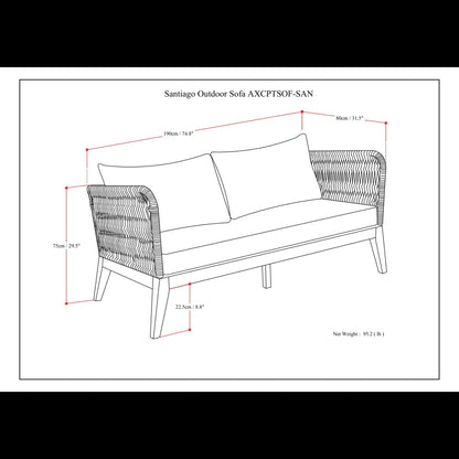 Santiago - Outdoor Sofa - Slate Gray