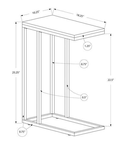 Accent Table, C - Shaped, Tempered Glass, Stylish Design Contemporary &amp; Modern