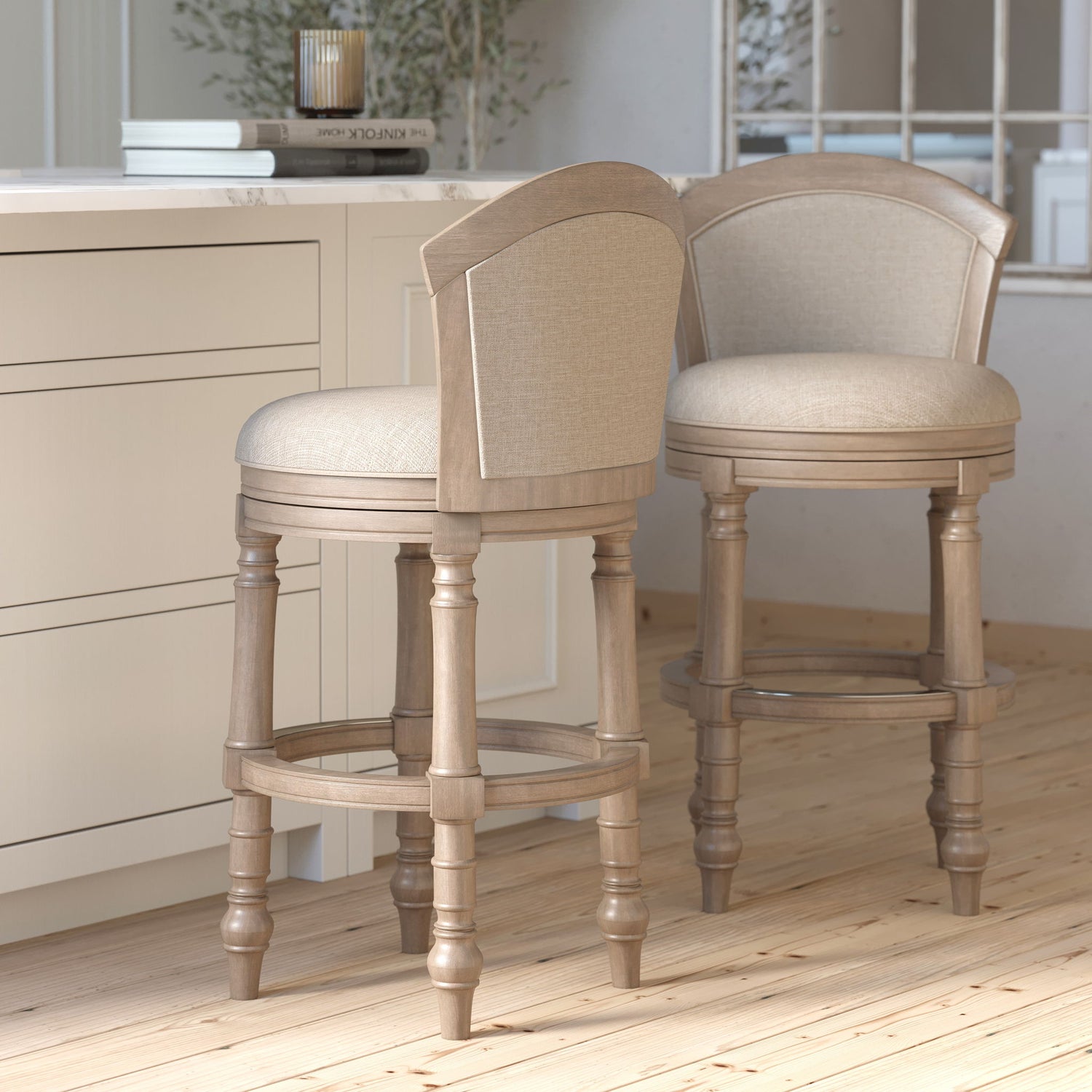 Barrel Back Stool With Swivel