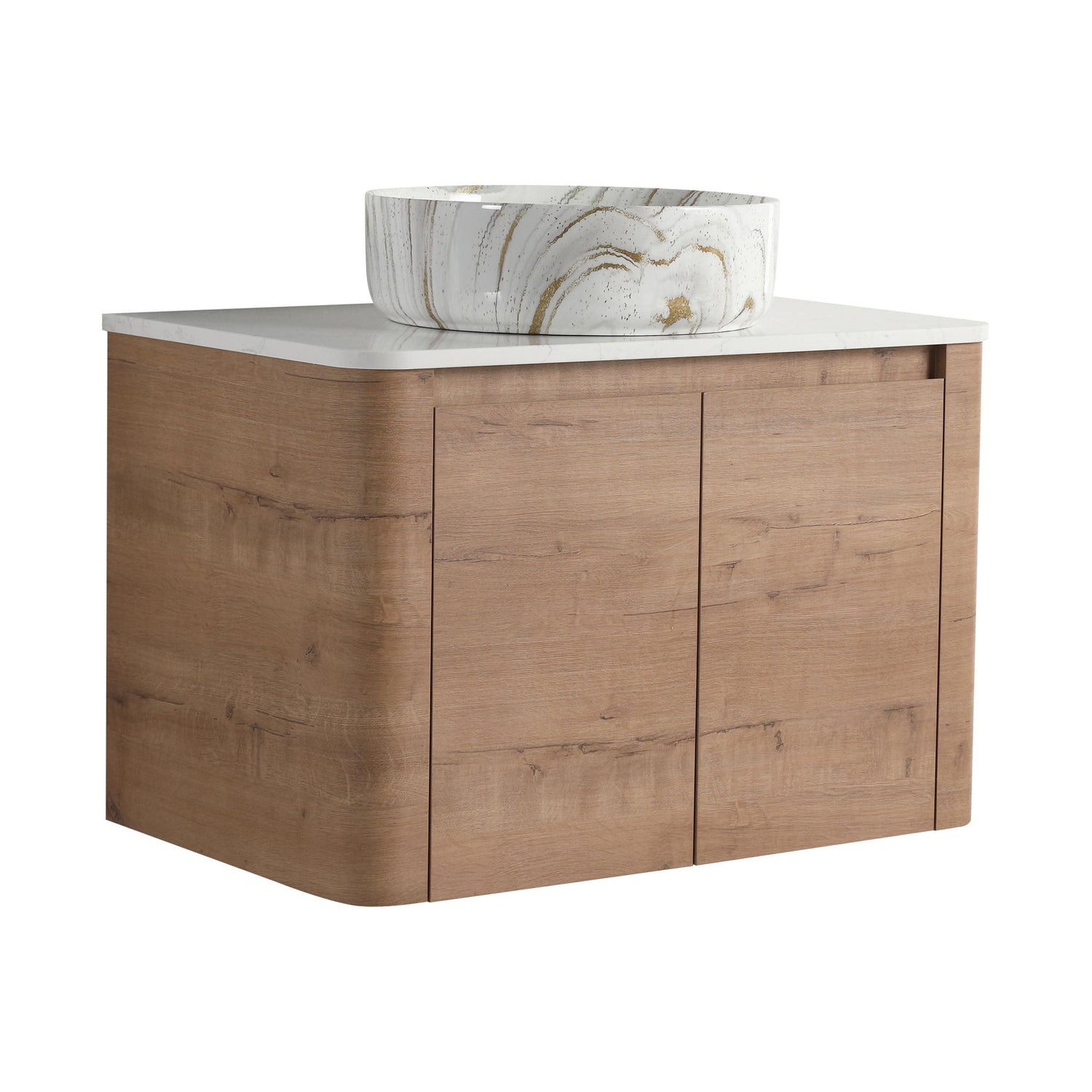 Wall Mounted Bathroom Vanity With Art Sink, 1 Soft Close Door