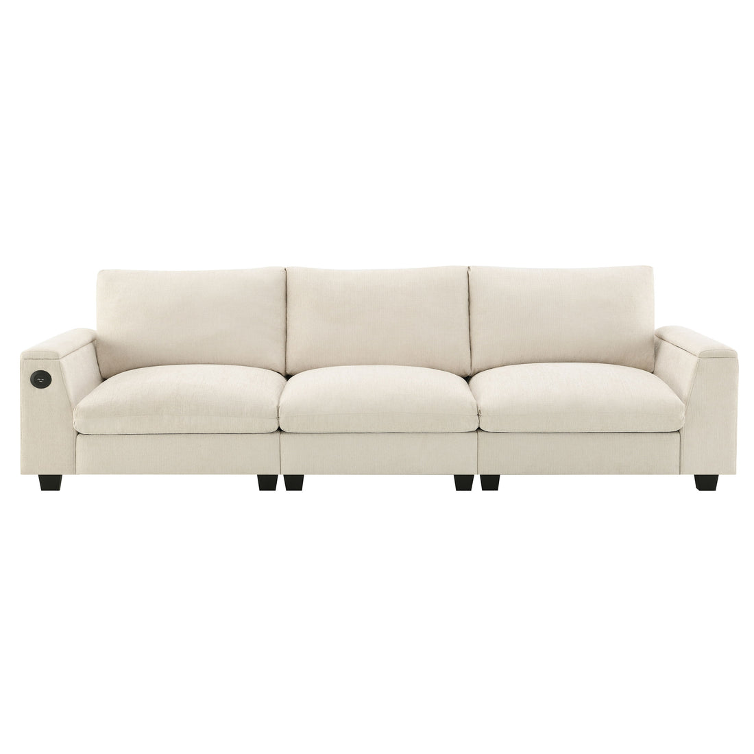 Sectional With Bluetooth Speaker Comfy Cloud Couch Set With Drop Down Table Cup Holders, USB Charger Storage Armrest Wide Seat Sofa