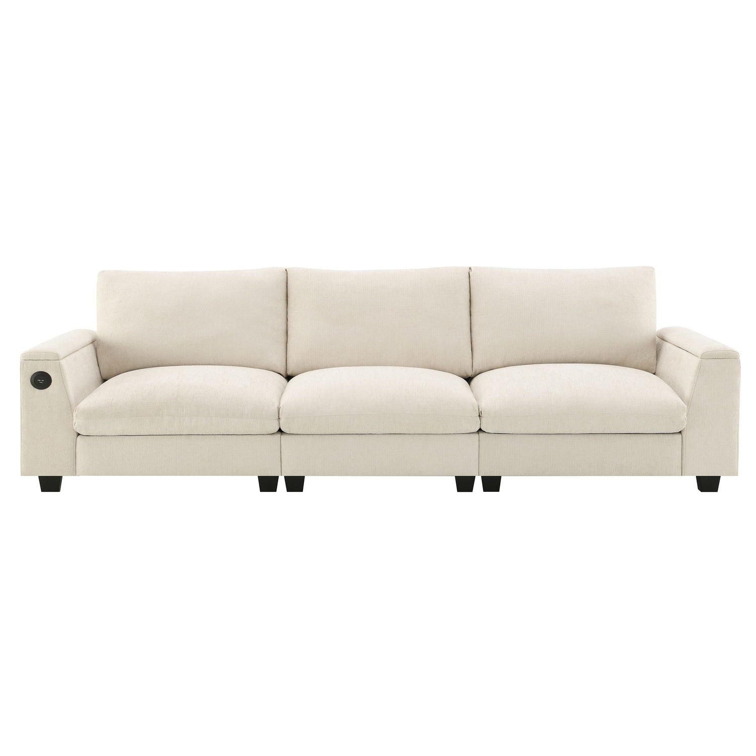Sectional With Bluetooth Speaker Comfy Cloud Couch Set With Drop Down Table Cup Holders, USB Charger Storage Armrest Wide Seat Sofa