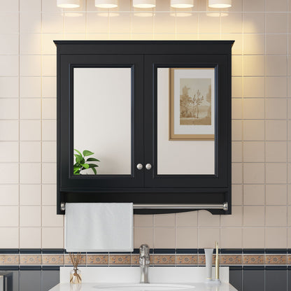 Modern Wall-Mounted Mirror Cabinet With Adjustable Shelves, Soft-Close Doors, High-Definition Mirror
