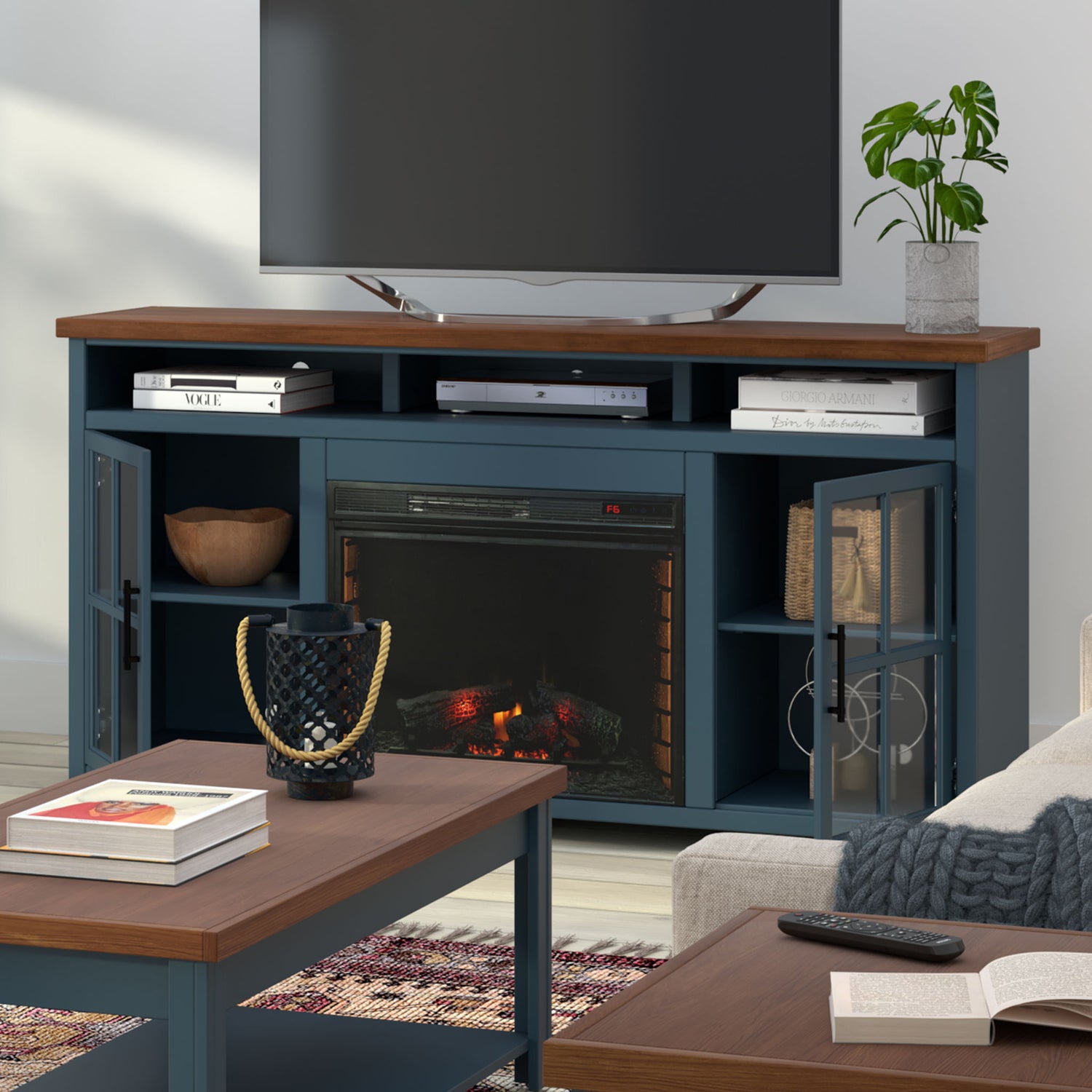 Nantucket - 74&quot; Fireplace TV Stand Console