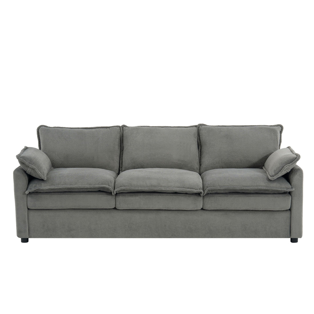 Modern 3 Seater Sofa With Side Storage Pockets For Living Room