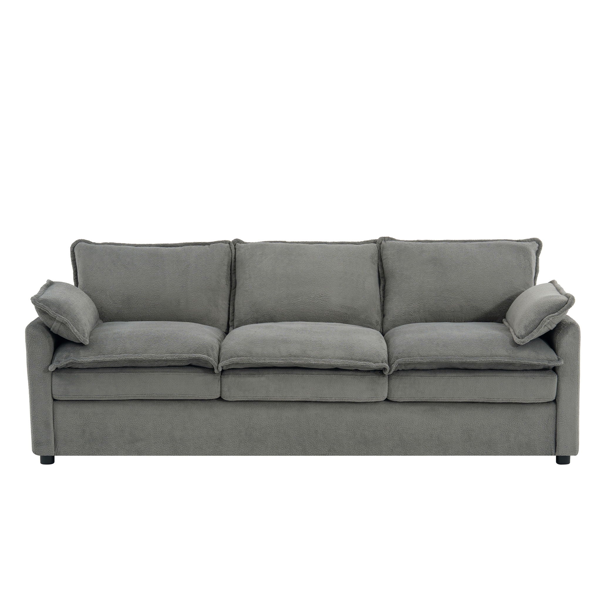 Modern 3 Seater Sofa With Side Storage Pockets For Living Room