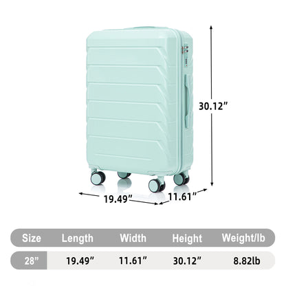 Hard Shell Luggage With Scratch Resistant Surface, 4 Wheels, Combination Lock &amp; Side Hooks
