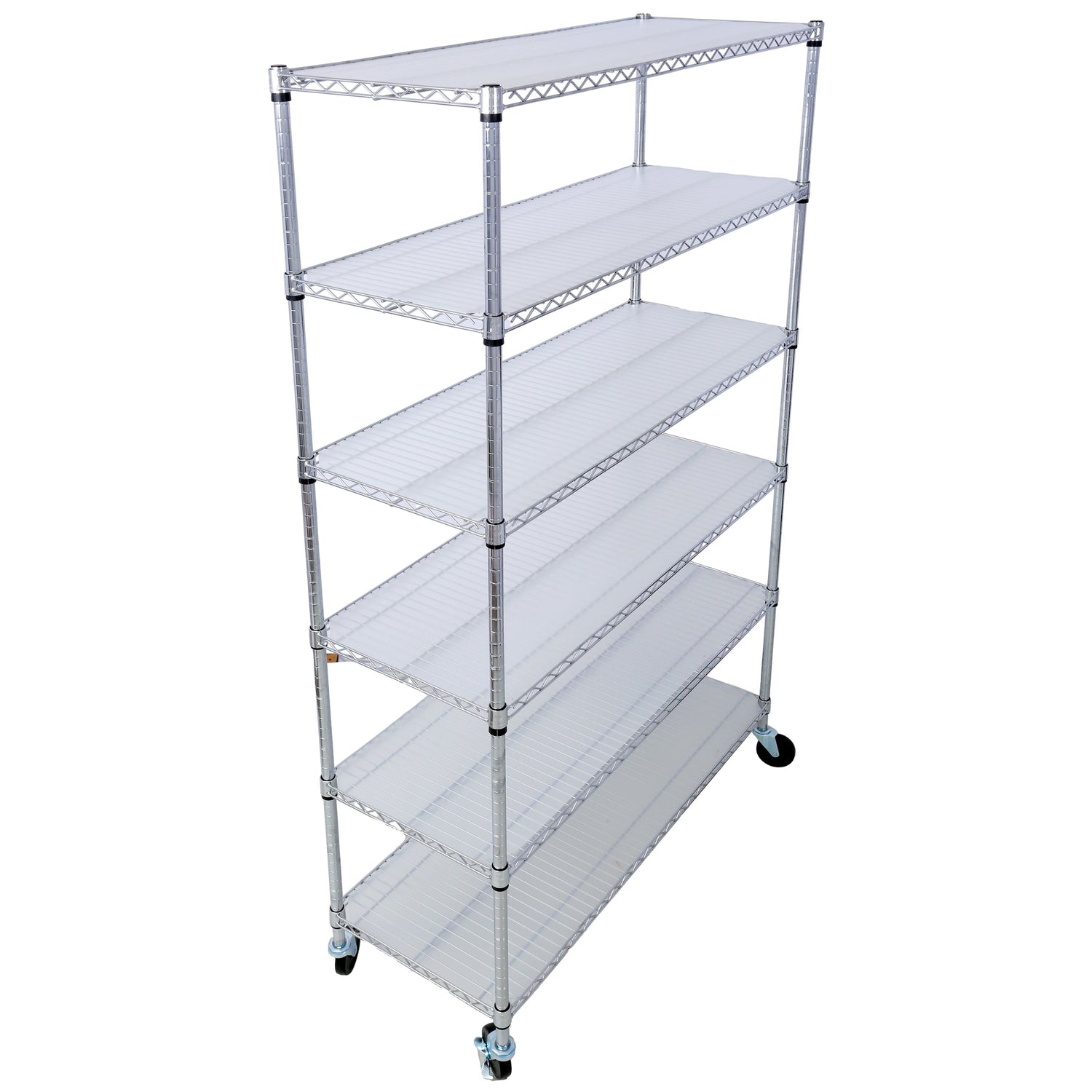 6 Tier 6000Lbs Capacity Nsf Metal Shelf Wire Shelving Unit, Heavy Duty Adjustable Storage Rack With Wheels &amp; Shelf Liners For Commercial Grade Utility Steel Storage Rack