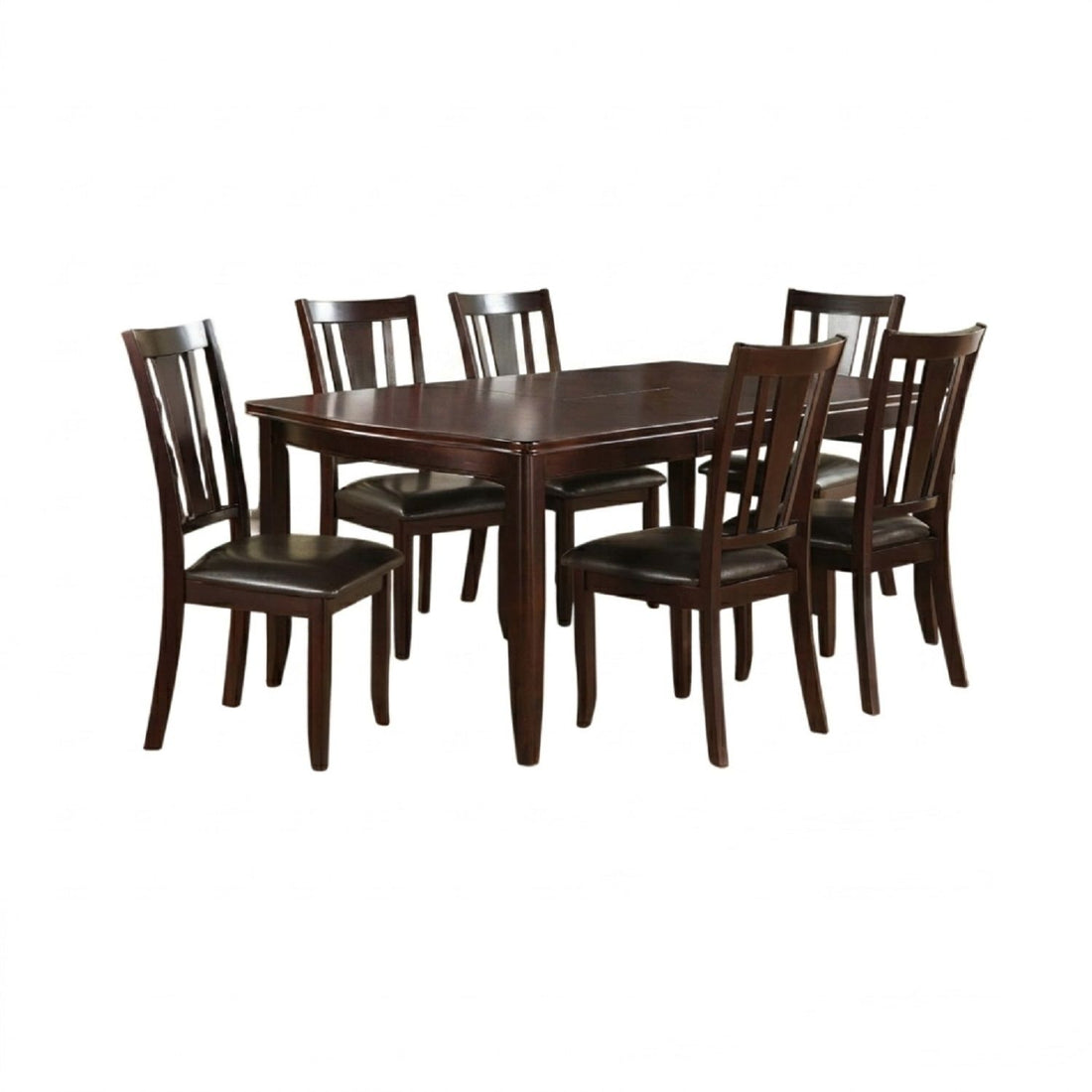 7 Piece Set, Dining Table With Butterfly Leaf And 6 Side Chairs - Espresso