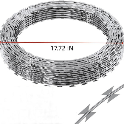 Galvanized Barbed Wire Fence Roll, Security Fencing With Sharp Razor Edges