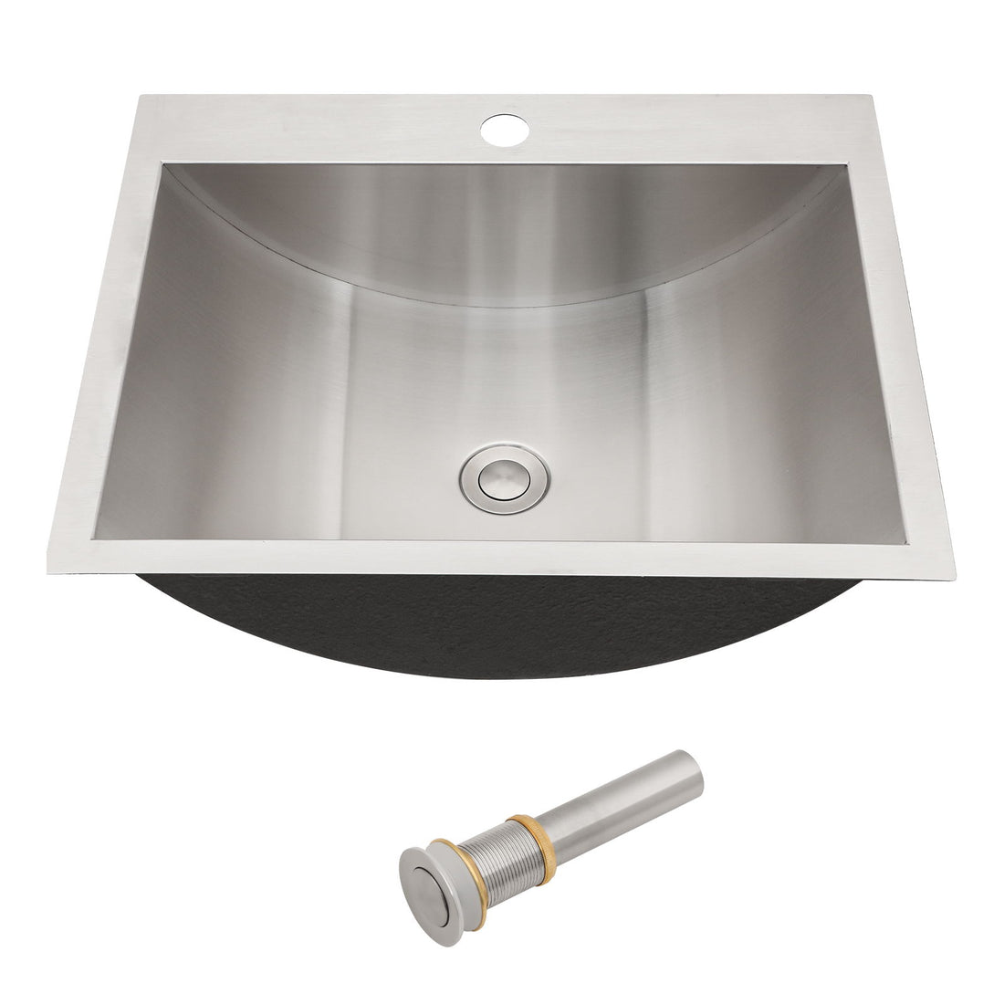 21 X 17&quot; Drop In Bathroom Sink With Pop Up Drain, Stainless Steel Su304, Durable &amp; Rust Resistant, Easy Installation - Brushed Nickel