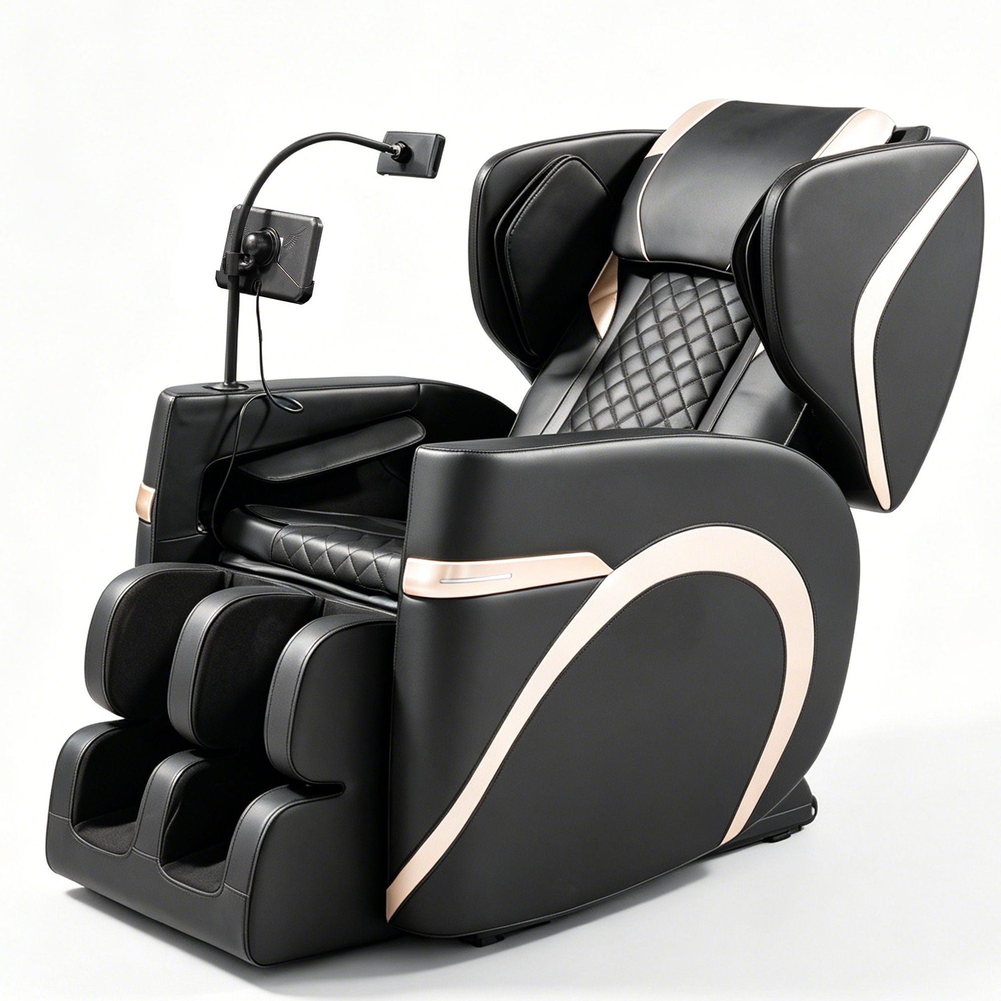 Massage Chair Recliner With Zero Gravity &amp; Full Body Air Pressure - Black